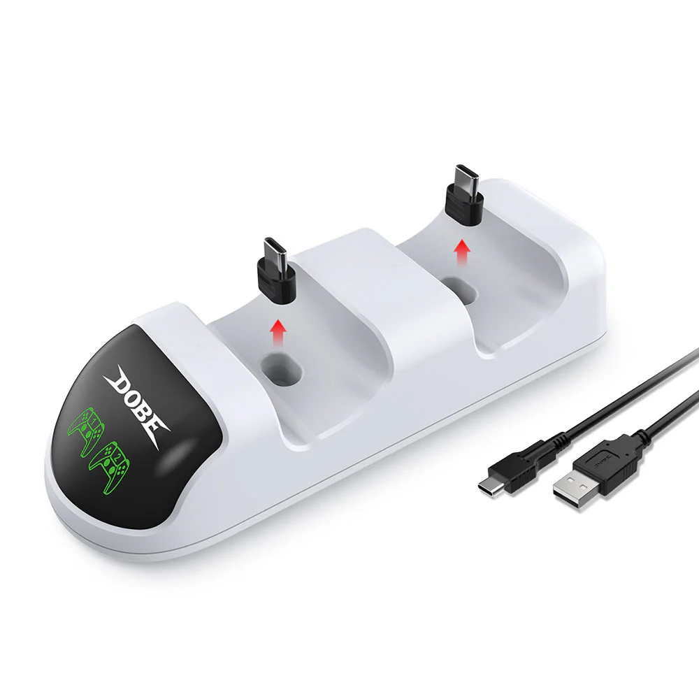 PS5 Detachable Charging Dock Game Controller Dual Charging Stand with Adapter LED Indicator - Image 5
