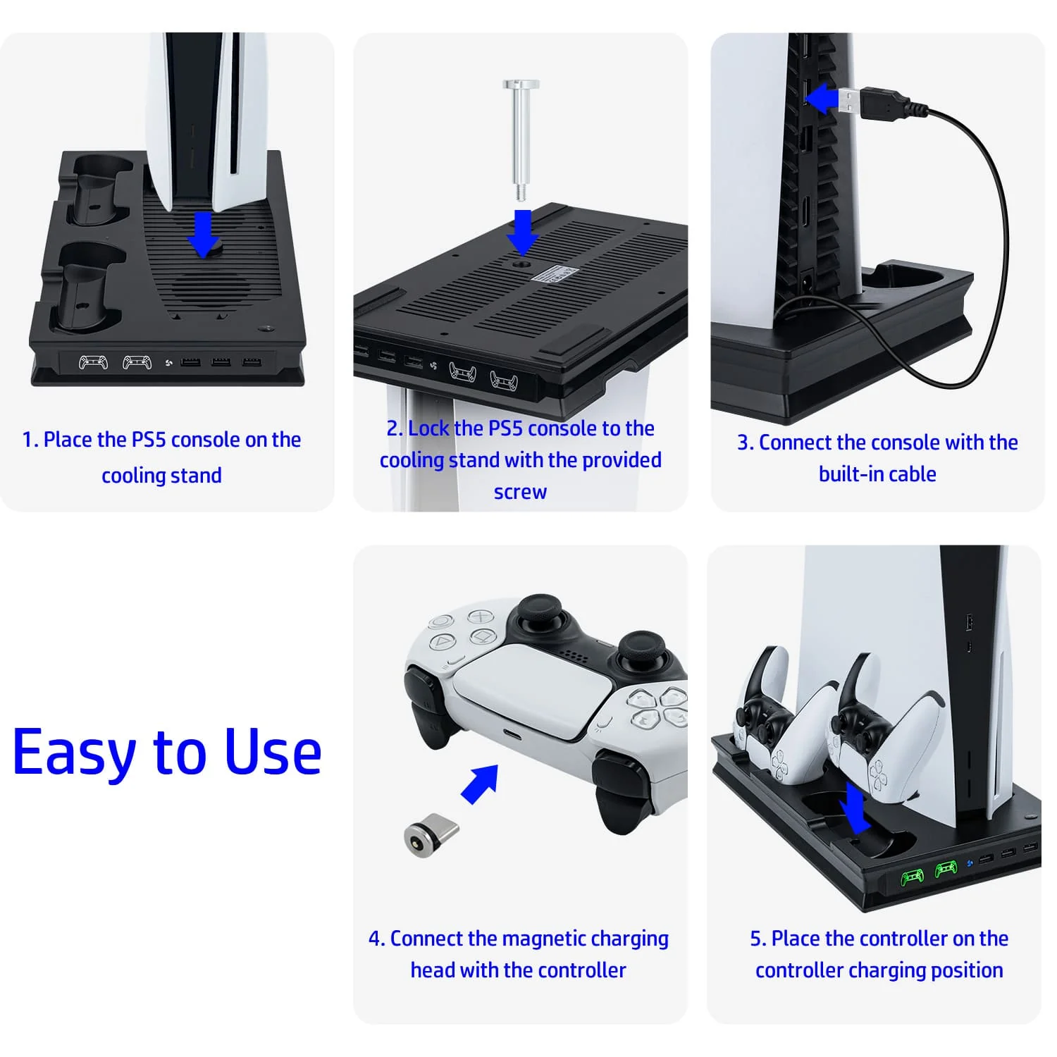 PS5 UHD/Digitial Edition Multifunctional LED Cooling Stand with Dual Controller Charging - Image 18