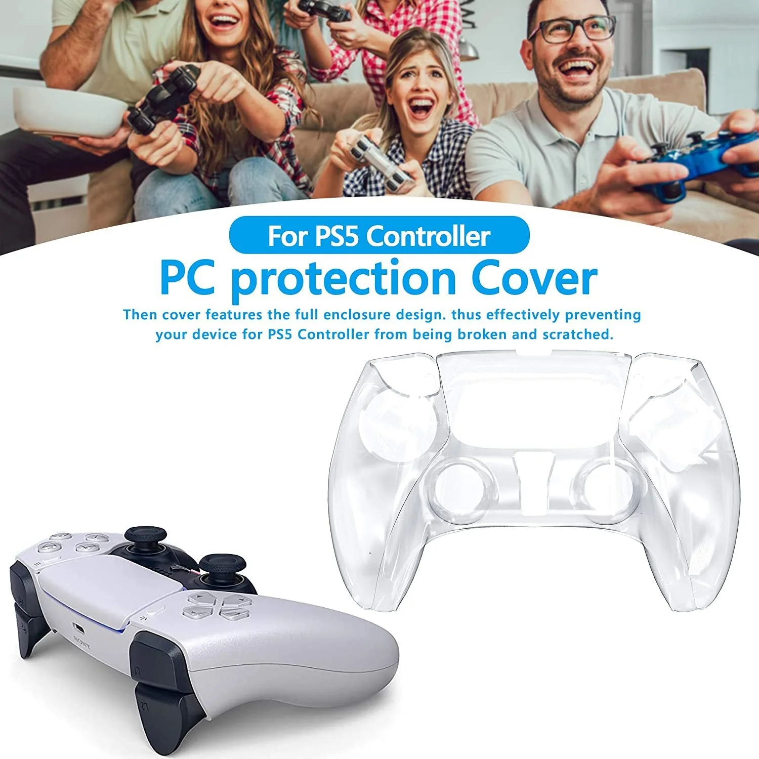 PS5 Wireless Controller Full Cover Crystal Protective Case - Image 2