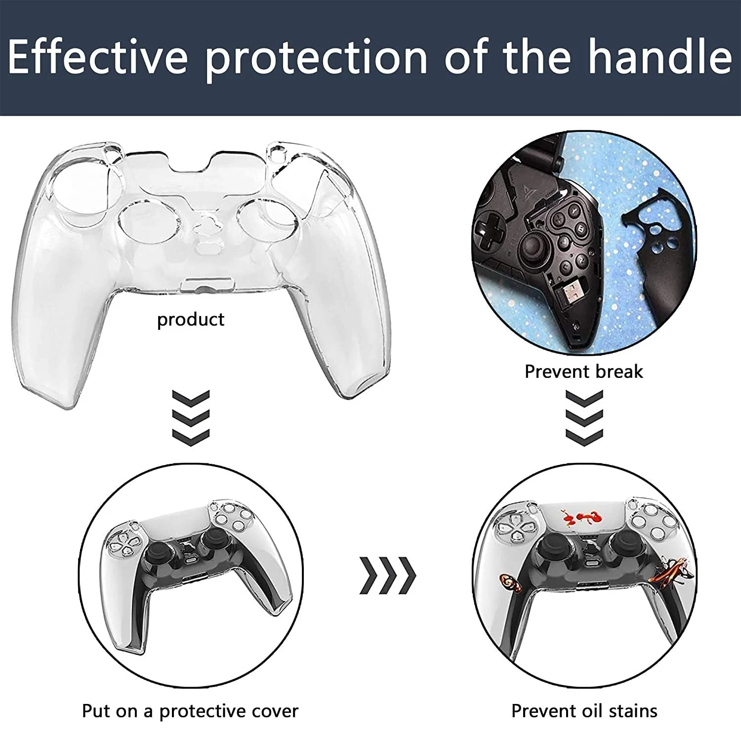 PS5 Wireless Controller Full Cover Crystal Protective Case - Image 5