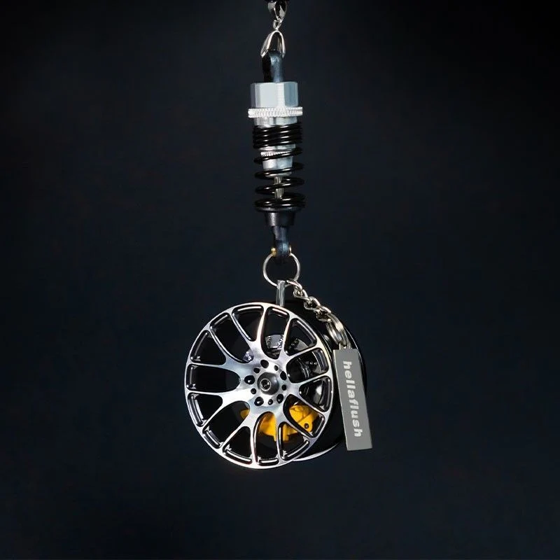 Q5T Wheel Hub Style Car Rearview Mirror Pendant Stylish High-End Vehicle Interior Accessory - Image 9