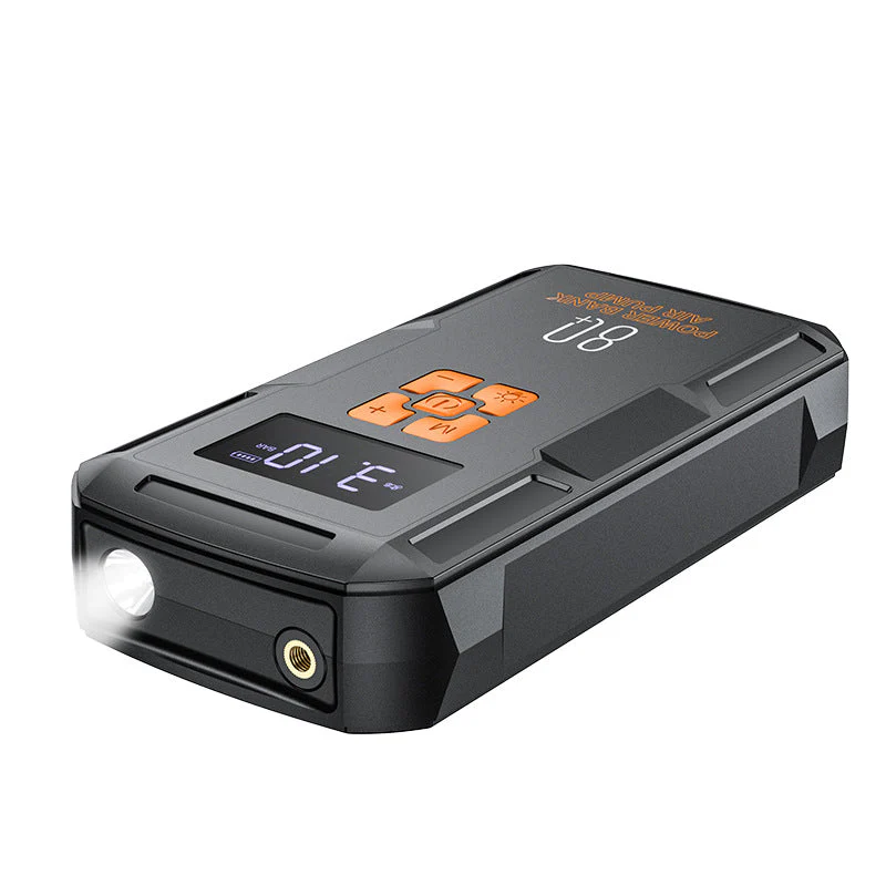 [QS2][8000mAh] HOCO Super Energy Portable 4 in 1 Car Wireless Jump Starter & Air Pump Air Compressor Inflator & Power Bank & Torch - Image 3