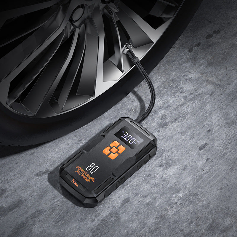 [QS2][8000mAh] HOCO Super Energy Portable 4 in 1 Car Wireless Jump Starter & Air Pump Air Compressor Inflator & Power Bank & Torch - Image 7
