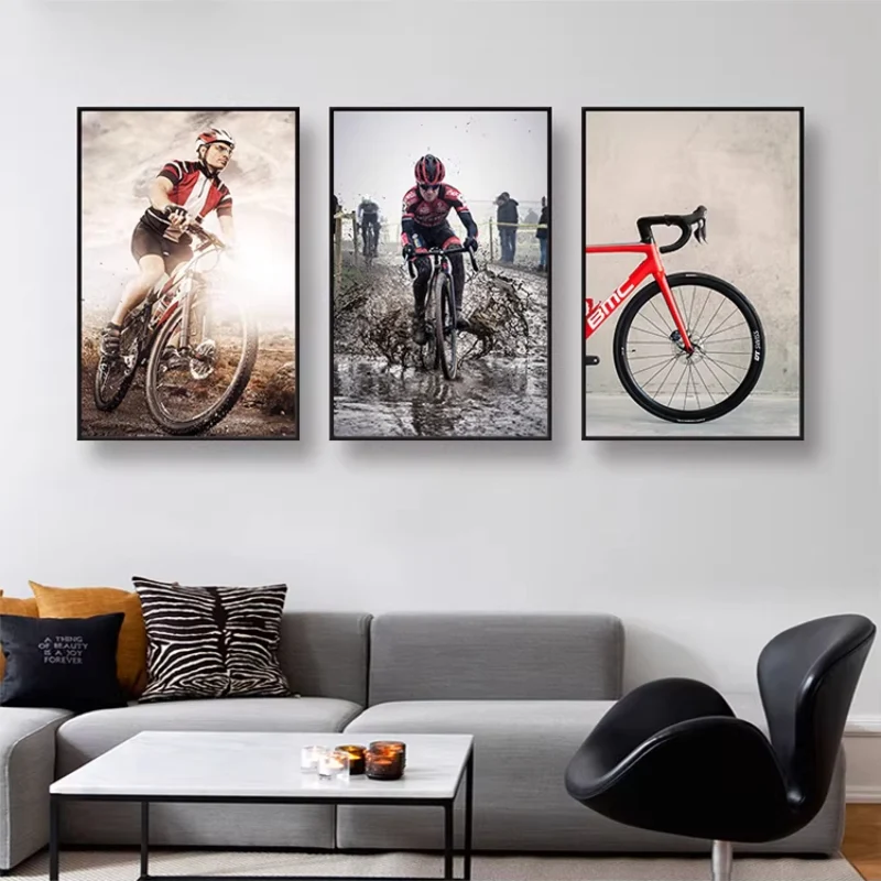 Road Cycling Wall Art Canvas Print – Tour De France Style Cycling Racing Bike Poster with Frame - Image 2