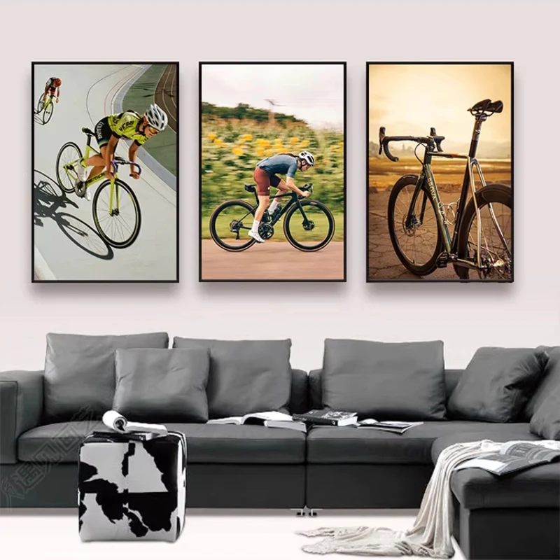 Road Cycling Wall Art Canvas Print – Tour De France Style Cycling Racing Bike Poster with Frame - Image 9