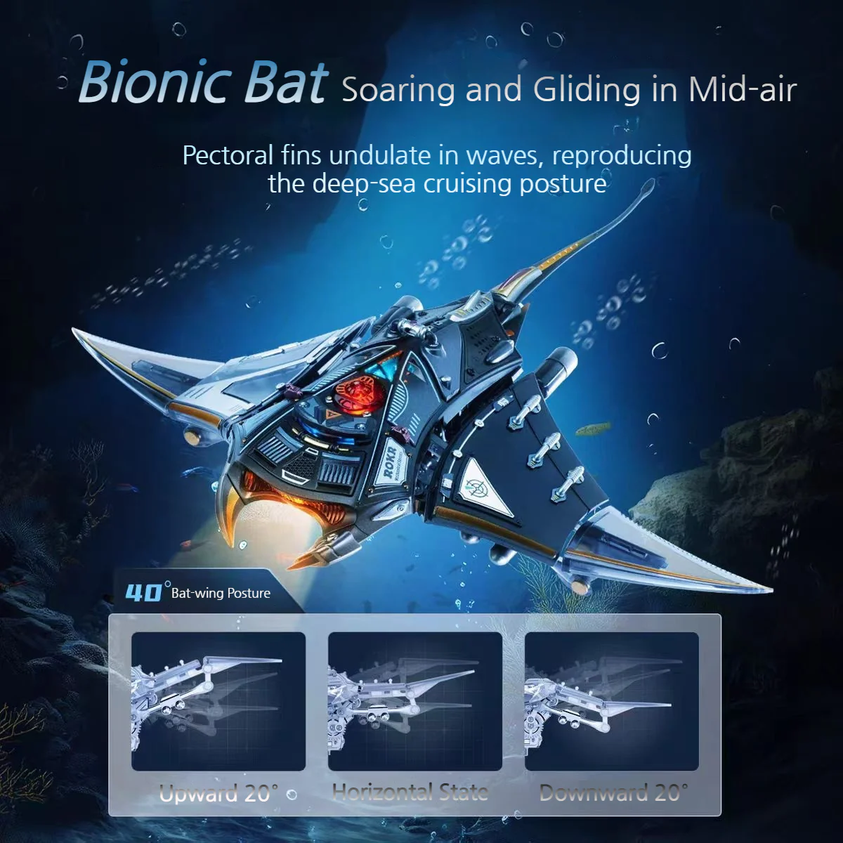 ROKR 3D Mechanical Manta Ray DIY Toy Building Blocks - Image 2