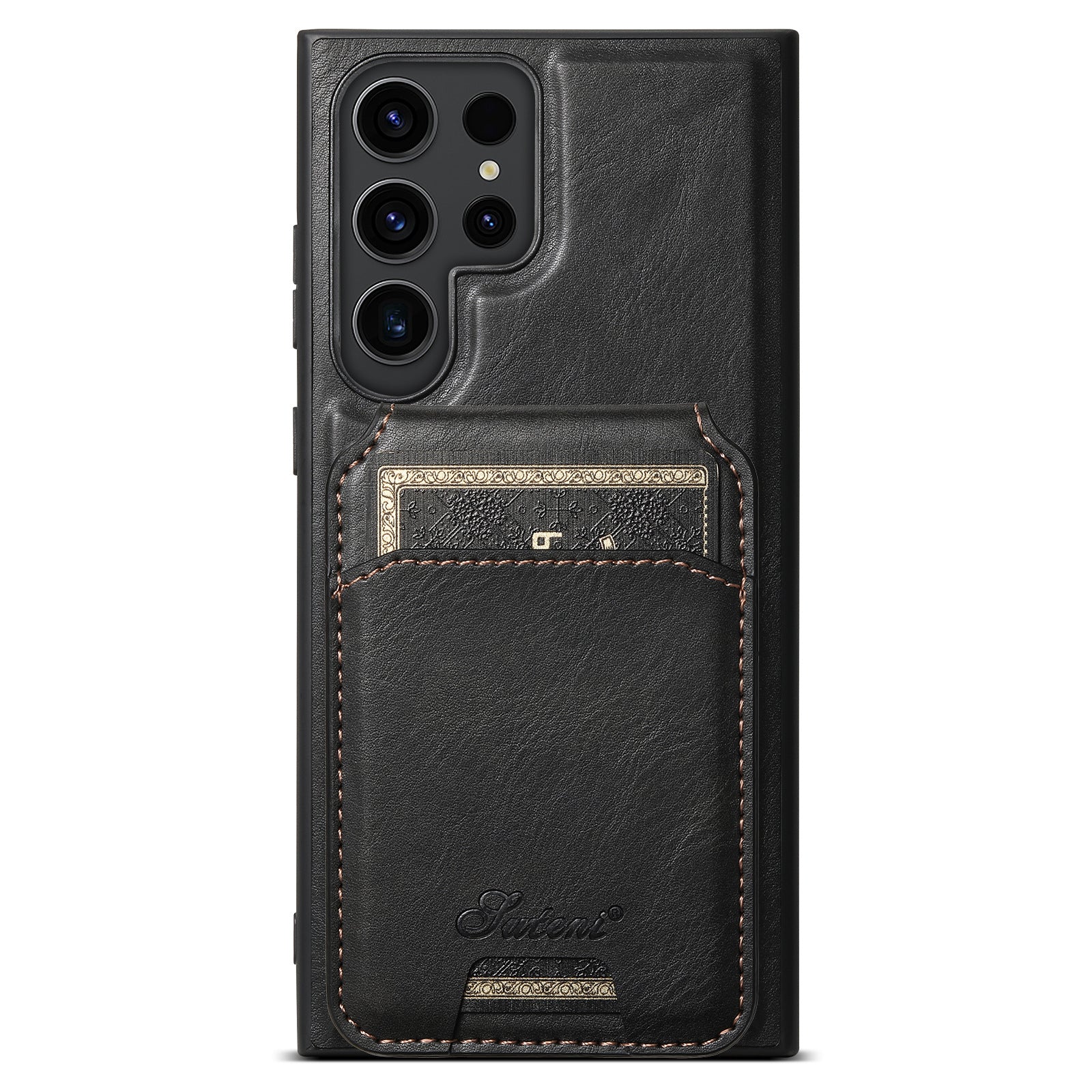 Samsung Galaxy S25 Plus/Ultra - Business Detachable Magnetic Leather Card Holder Stand Case - Image 3