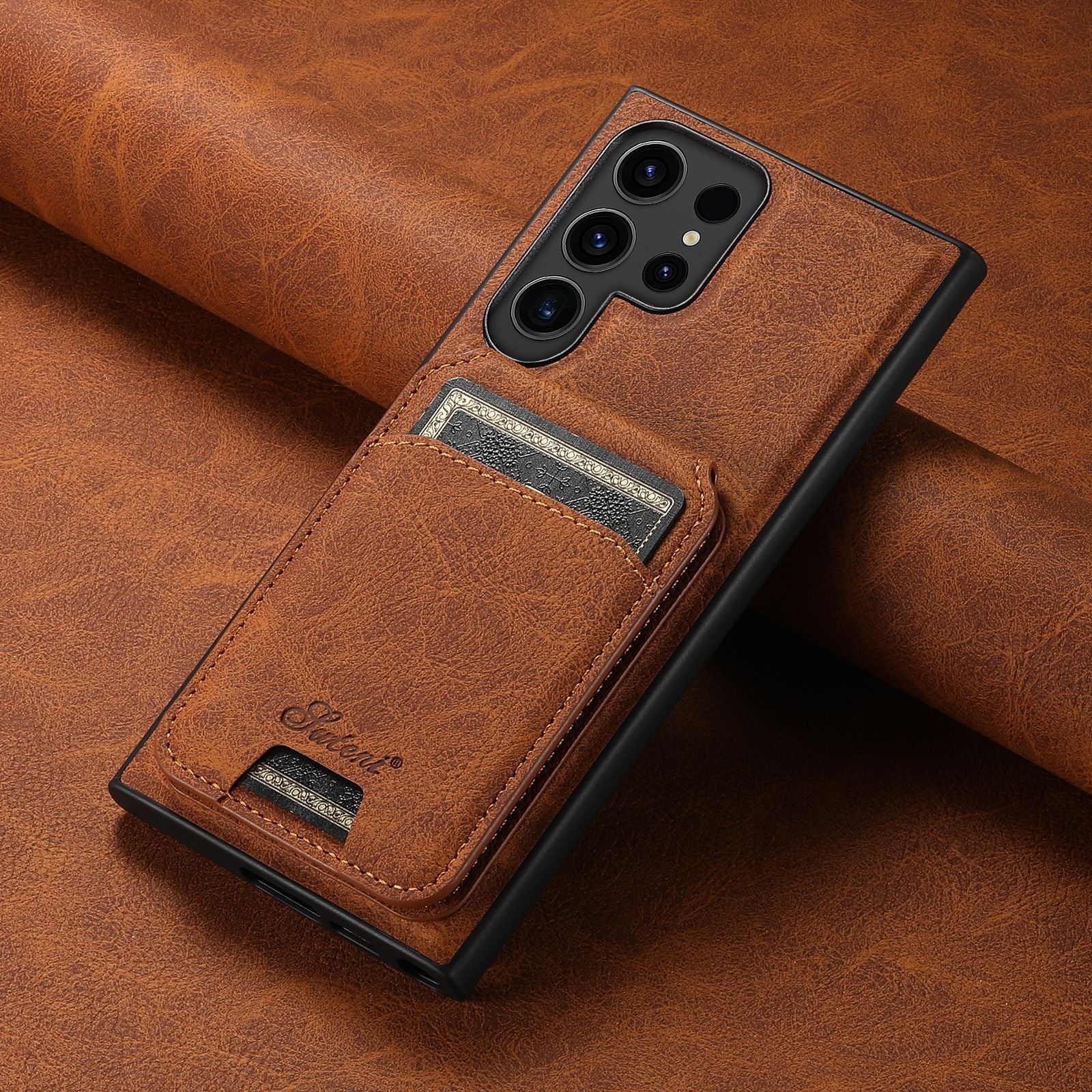 Samsung Galaxy S25 Plus/Ultra - Business Detachable Magnetic Leather Card Holder Stand Case - Image 9