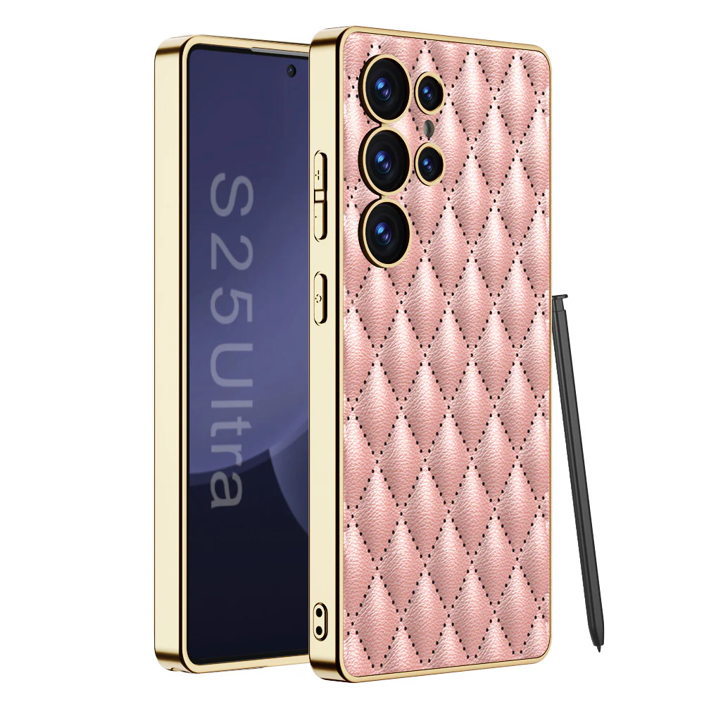 Samsung Galaxy S25/Plus/Ultra - Electroplated Outer Frame Leather Shockproof Case - Image 5