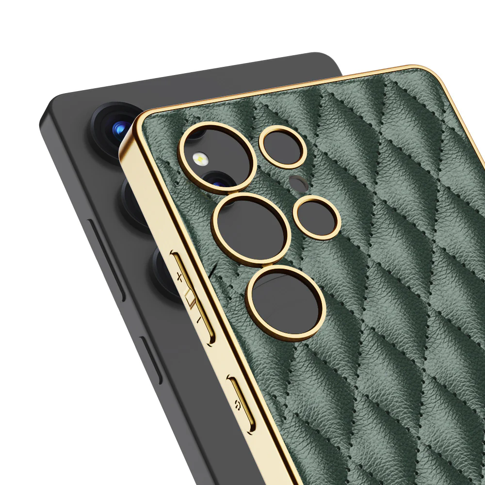 Samsung Galaxy S25/Plus/Ultra - Electroplated Outer Frame Leather Shockproof Case - Image 6