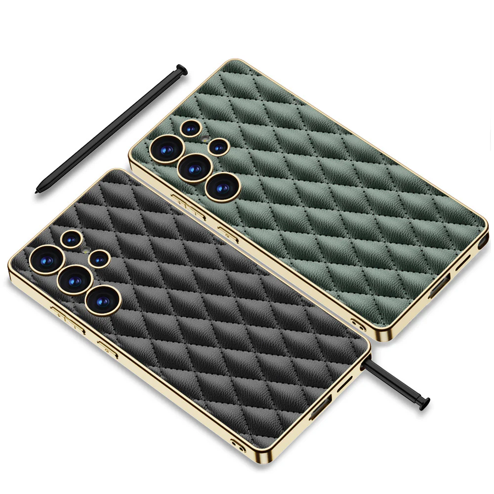 Samsung Galaxy S25/Plus/Ultra - Electroplated Outer Frame Leather Shockproof Case - Image 9