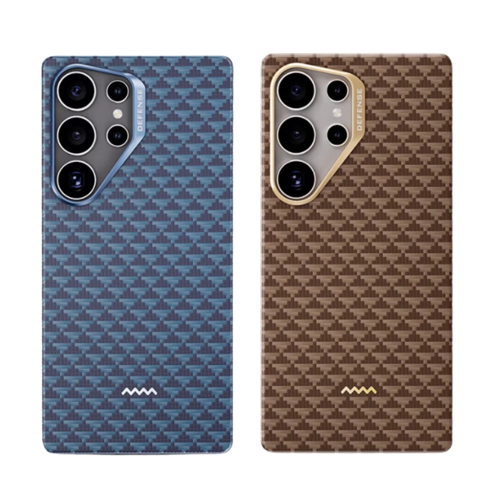 Samsung Galaxy S25 Plus/Ultra - Kevlar-source Braided Magnetic Carbon Fiber Pattern Luxurious Essential Stand Series Case - Image 2