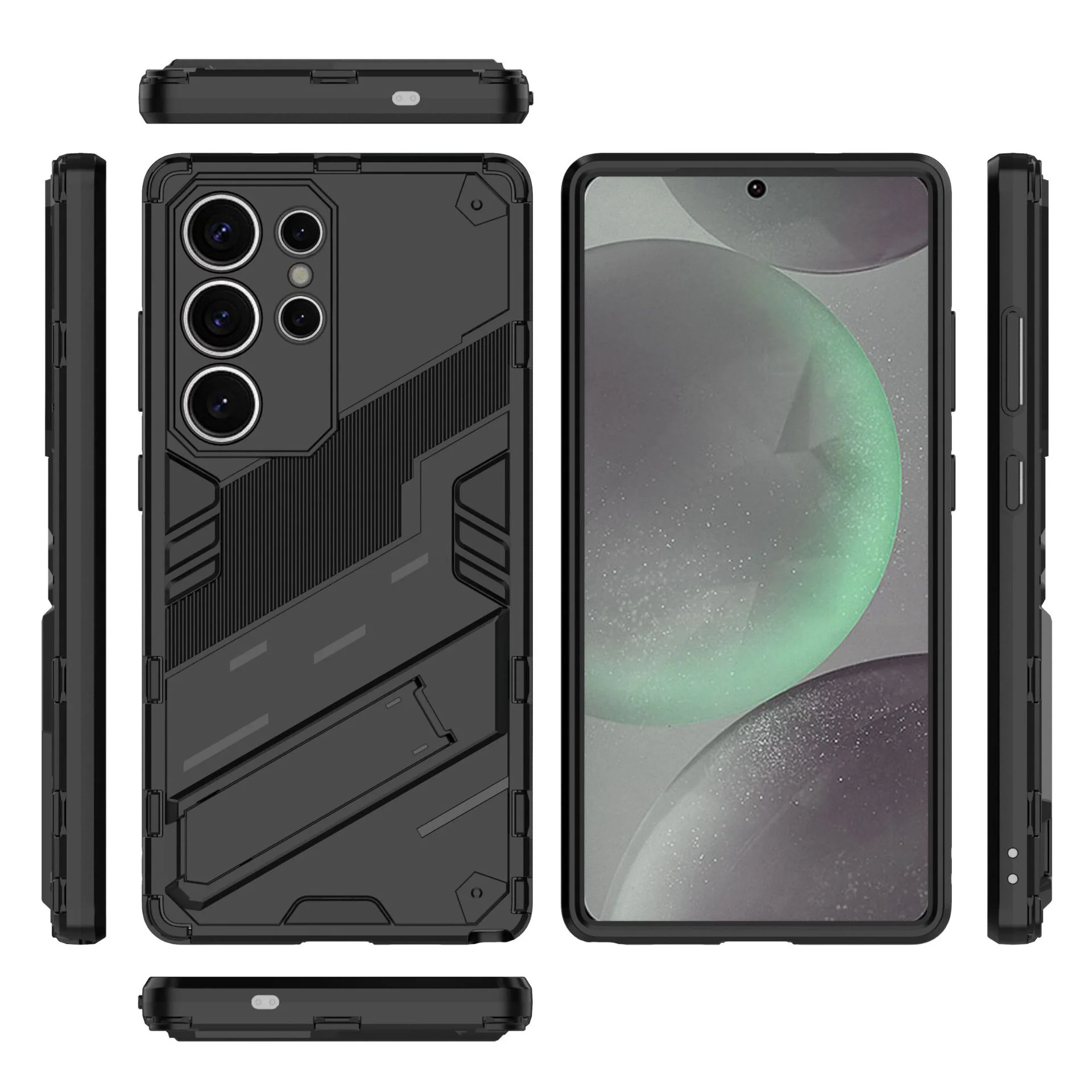 Samsung Galaxy S25/Plus/Ultra - Shockproof Punk Stand Heavy Duty Case - Image 11