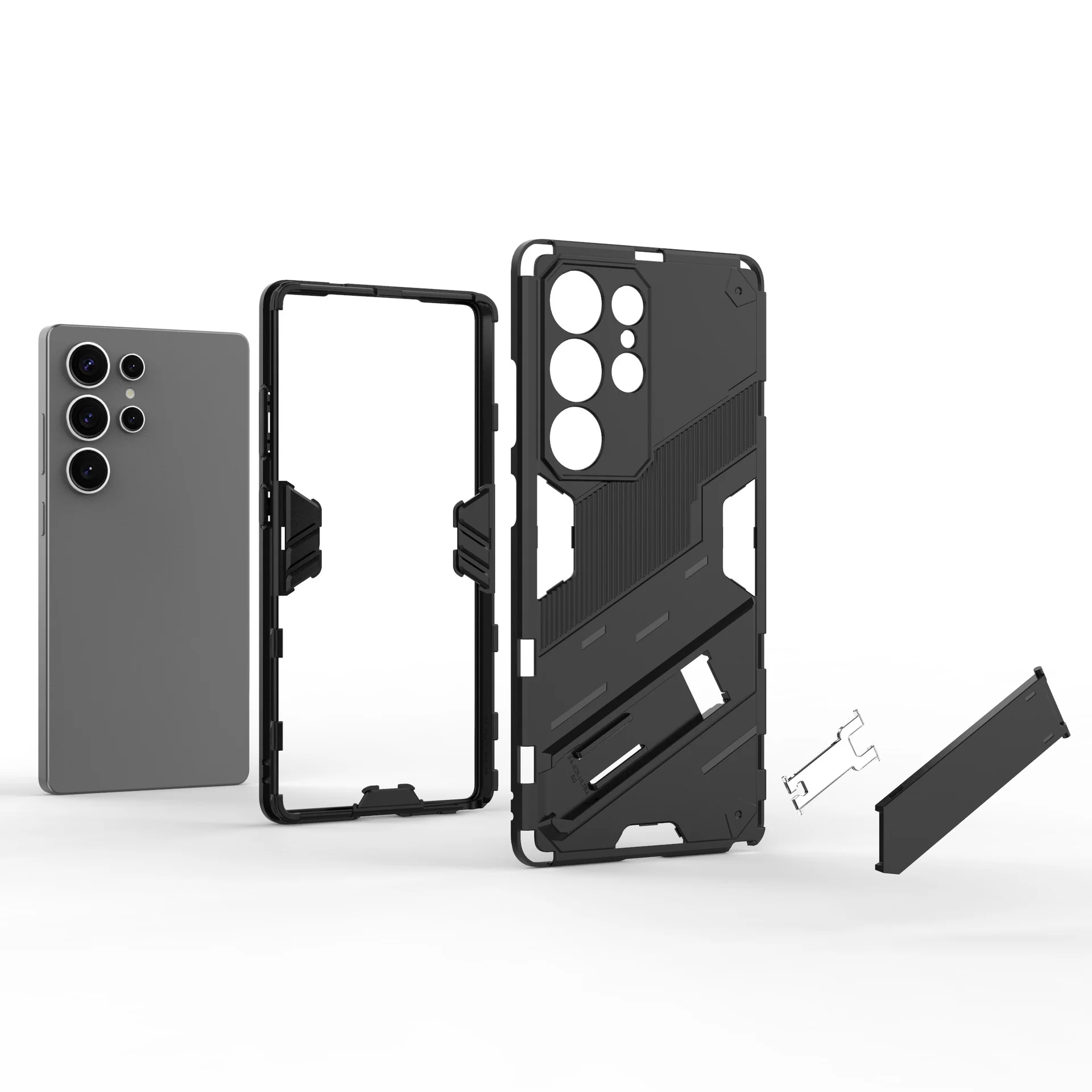 Samsung Galaxy S25/Plus/Ultra - Shockproof Punk Stand Heavy Duty Case - Image 13