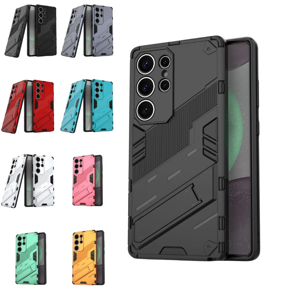 Samsung Galaxy S25/Plus/Ultra - Shockproof Punk Stand Heavy Duty Case - Image 2