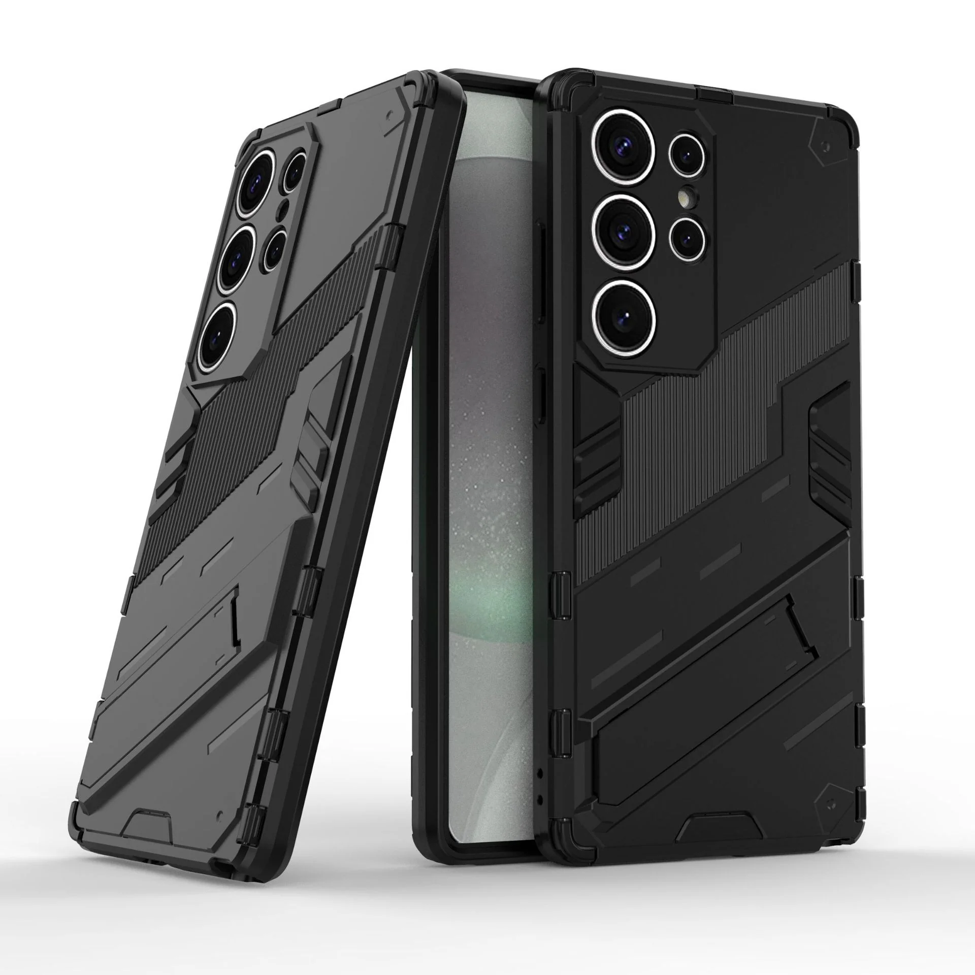 Samsung Galaxy S25/Plus/Ultra - Shockproof Punk Stand Heavy Duty Case - Image 3