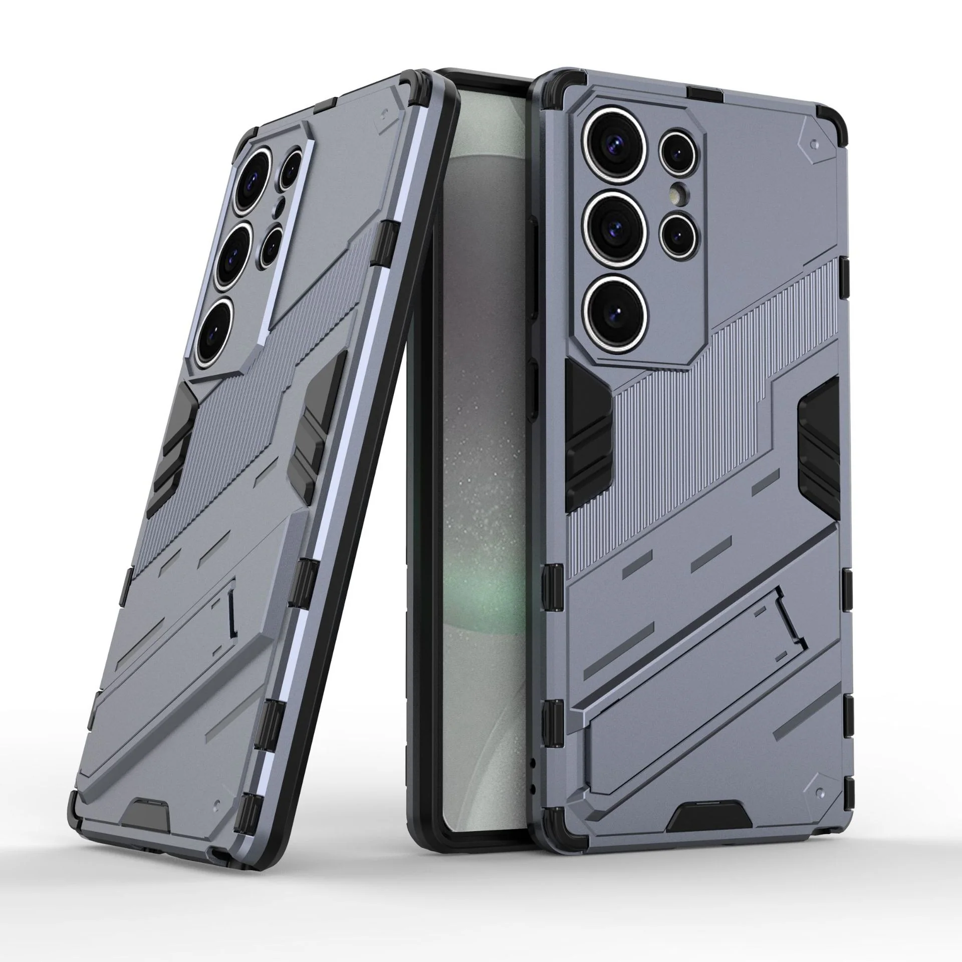 Samsung Galaxy S25/Plus/Ultra - Shockproof Punk Stand Heavy Duty Case - Image 4