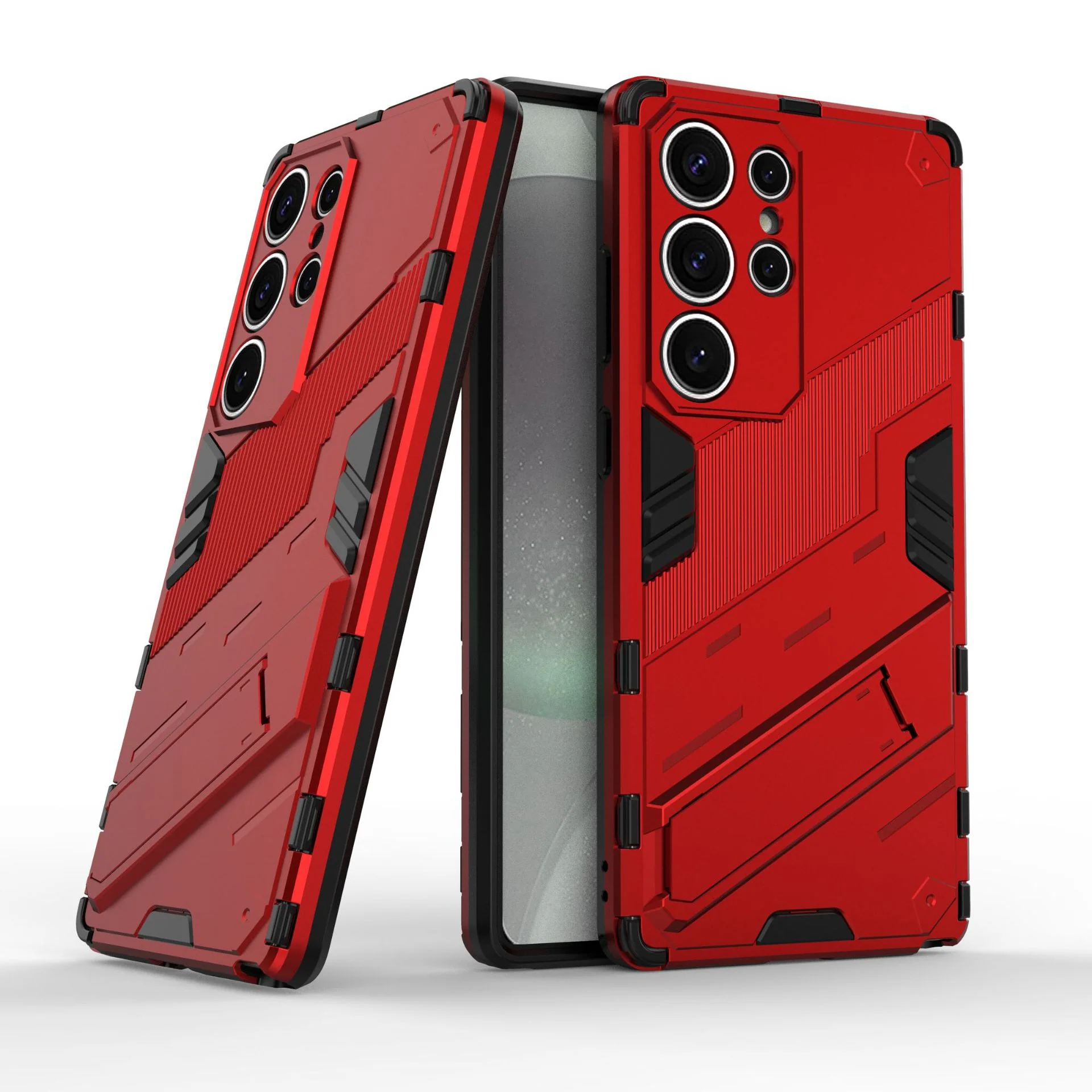 Samsung Galaxy S25/Plus/Ultra - Shockproof Punk Stand Heavy Duty Case - Image 5