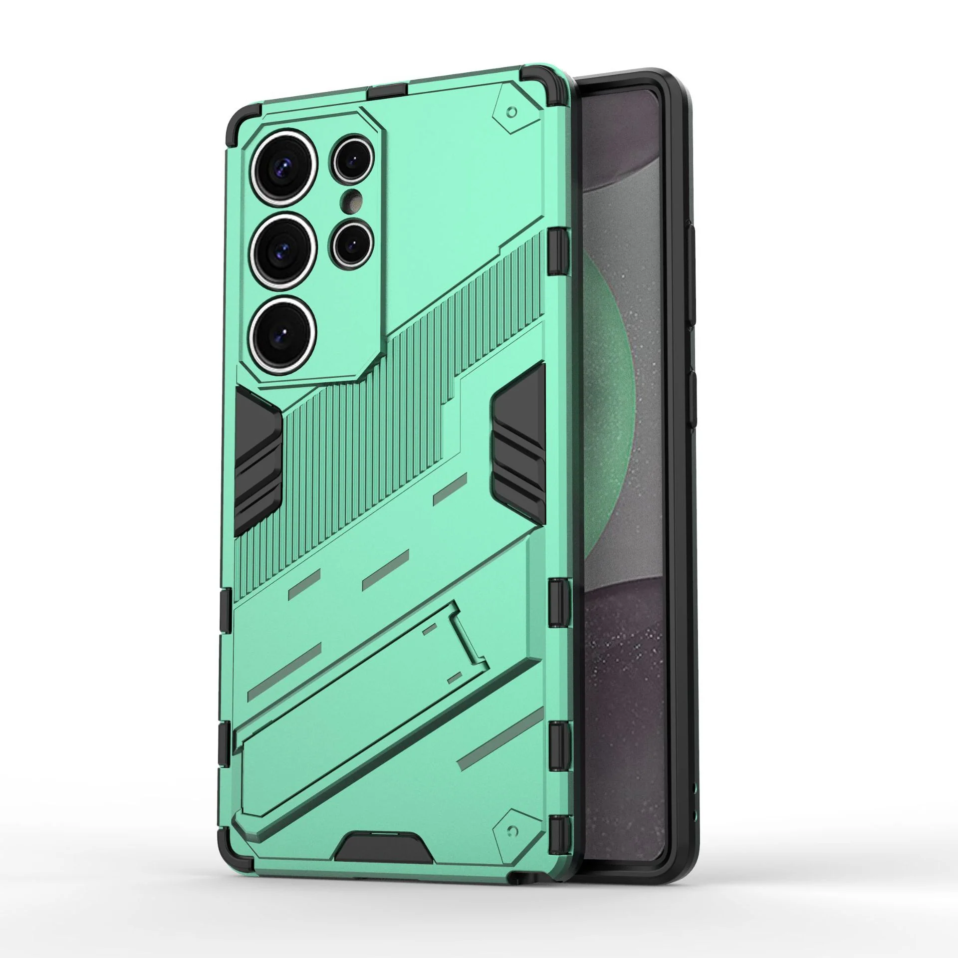 Samsung Galaxy S25/Plus/Ultra - Shockproof Punk Stand Heavy Duty Case - Image 9