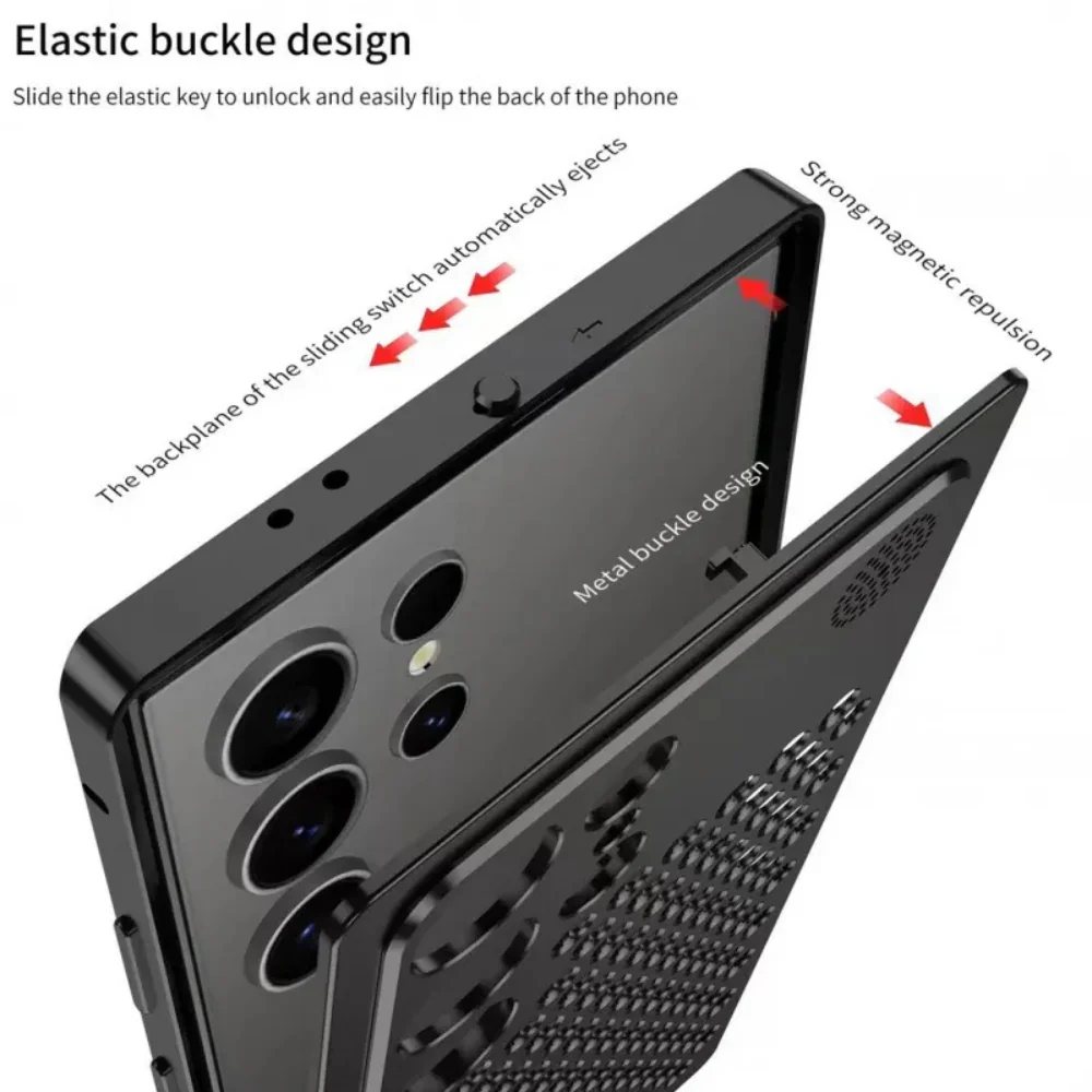 Samsung galaxy S25 Ultra 5G (SM-S938) - Fashion Aromatherapy Heat Dissipation Aluminum Alloy Metal Case - Image 4