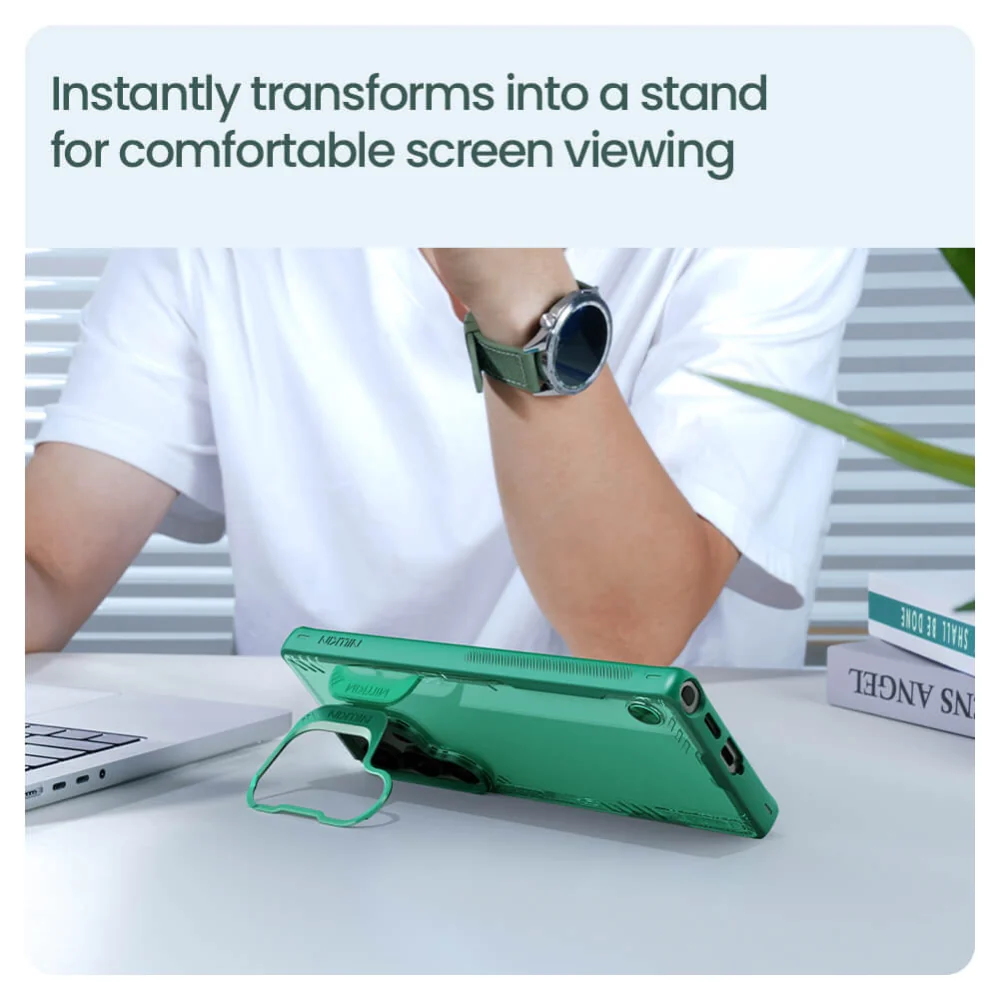 Samsung Galaxy S25 Ultra - NILLKIN Shield Flip Style Lens Camera Stand Protective Case - Image 13
