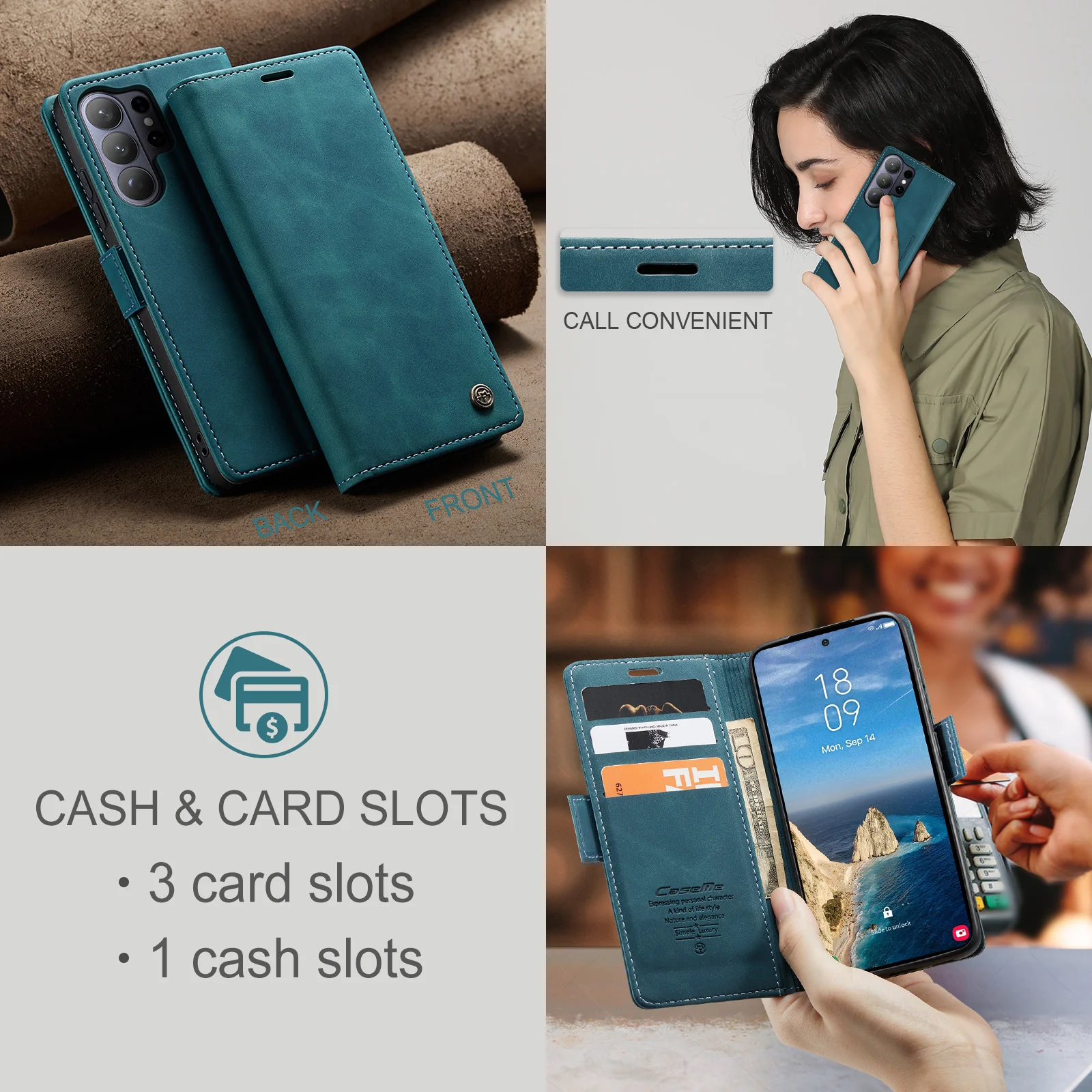[With Card Slot] Samsung Galaxy S26/Plus/Ultra - PU Leather Flip Wallet Series Shockproof Phone Case - Image 10