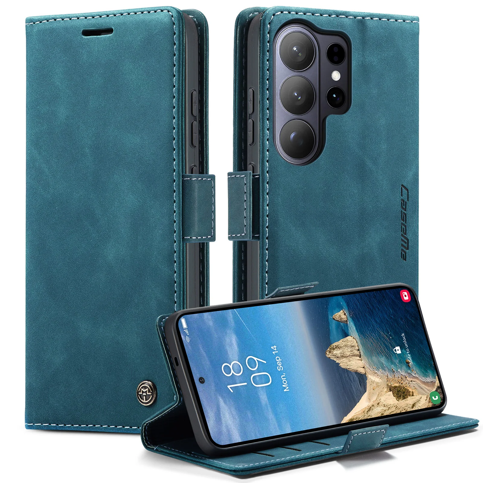 [With Card Slot] Samsung Galaxy S26/Plus/Ultra - PU Leather Flip Wallet Series Shockproof Phone Case - Image 2