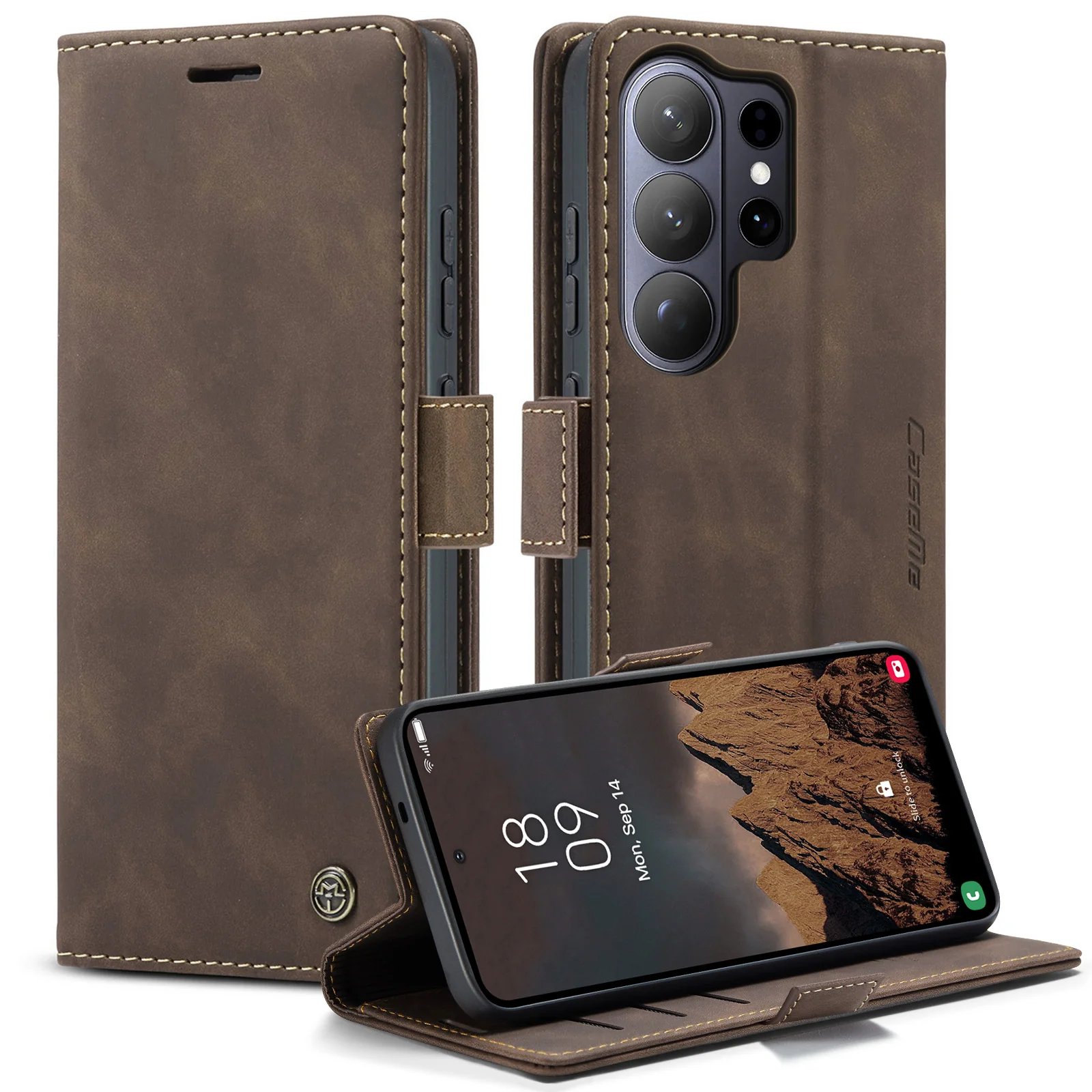 [With Card Slot] Samsung Galaxy S26/Plus/Ultra - PU Leather Flip Wallet Series Shockproof Phone Case - Image 3
