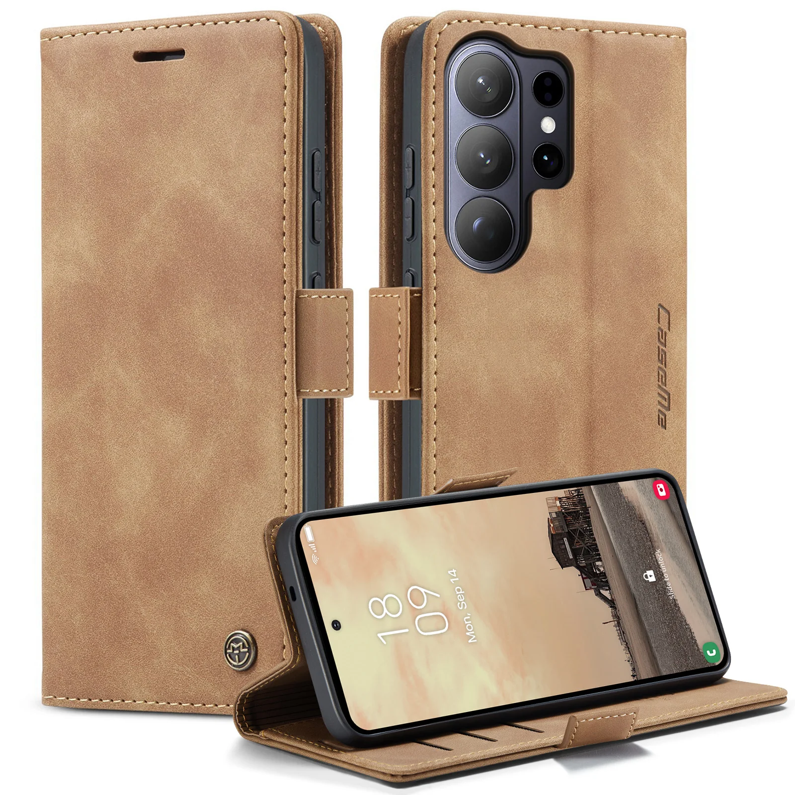 [With Card Slot] Samsung Galaxy S26/Plus/Ultra - PU Leather Flip Wallet Series Shockproof Phone Case - Image 5