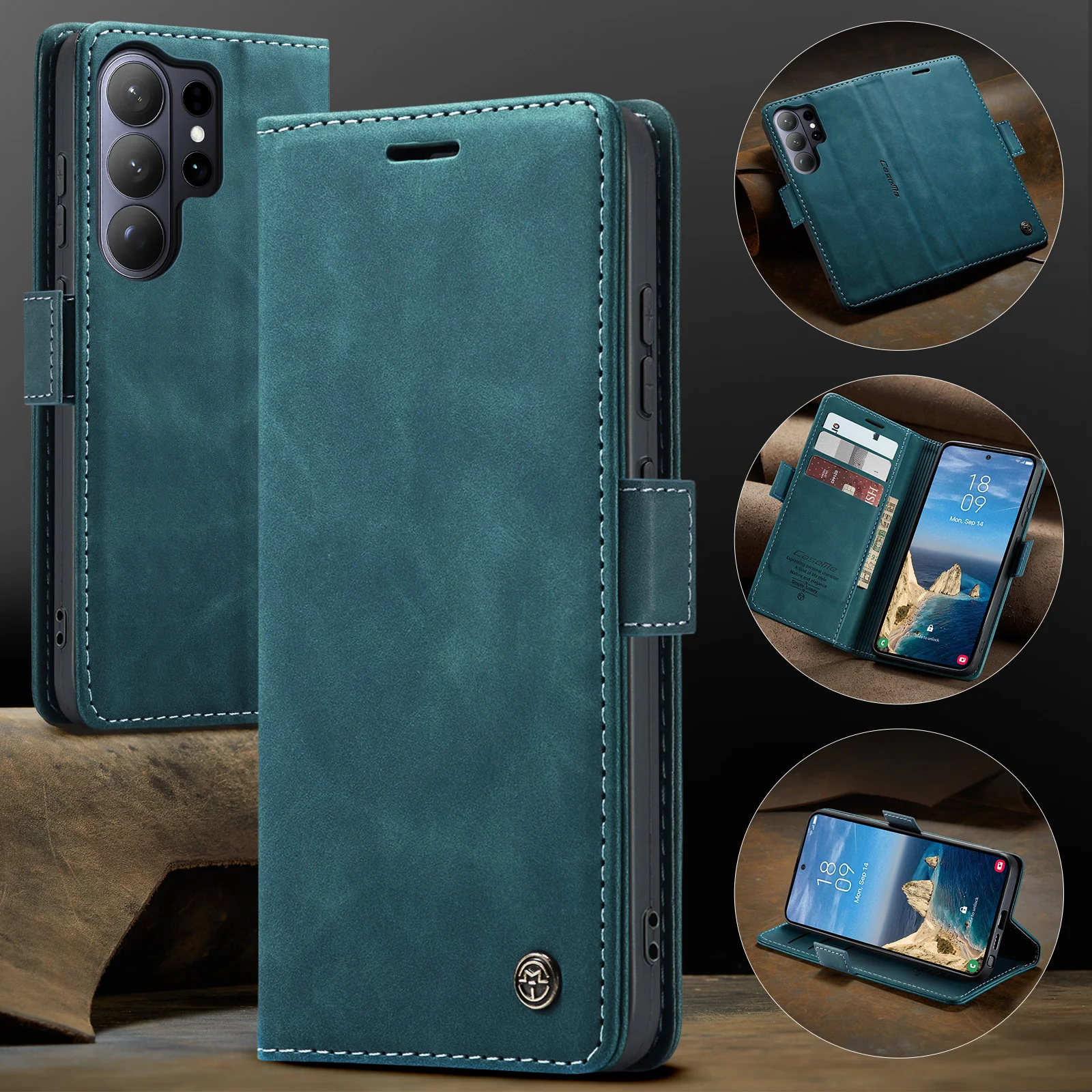 [With Card Slot] Samsung Galaxy S26/Plus/Ultra - PU Leather Flip Wallet Series Shockproof Phone Case - Image 6