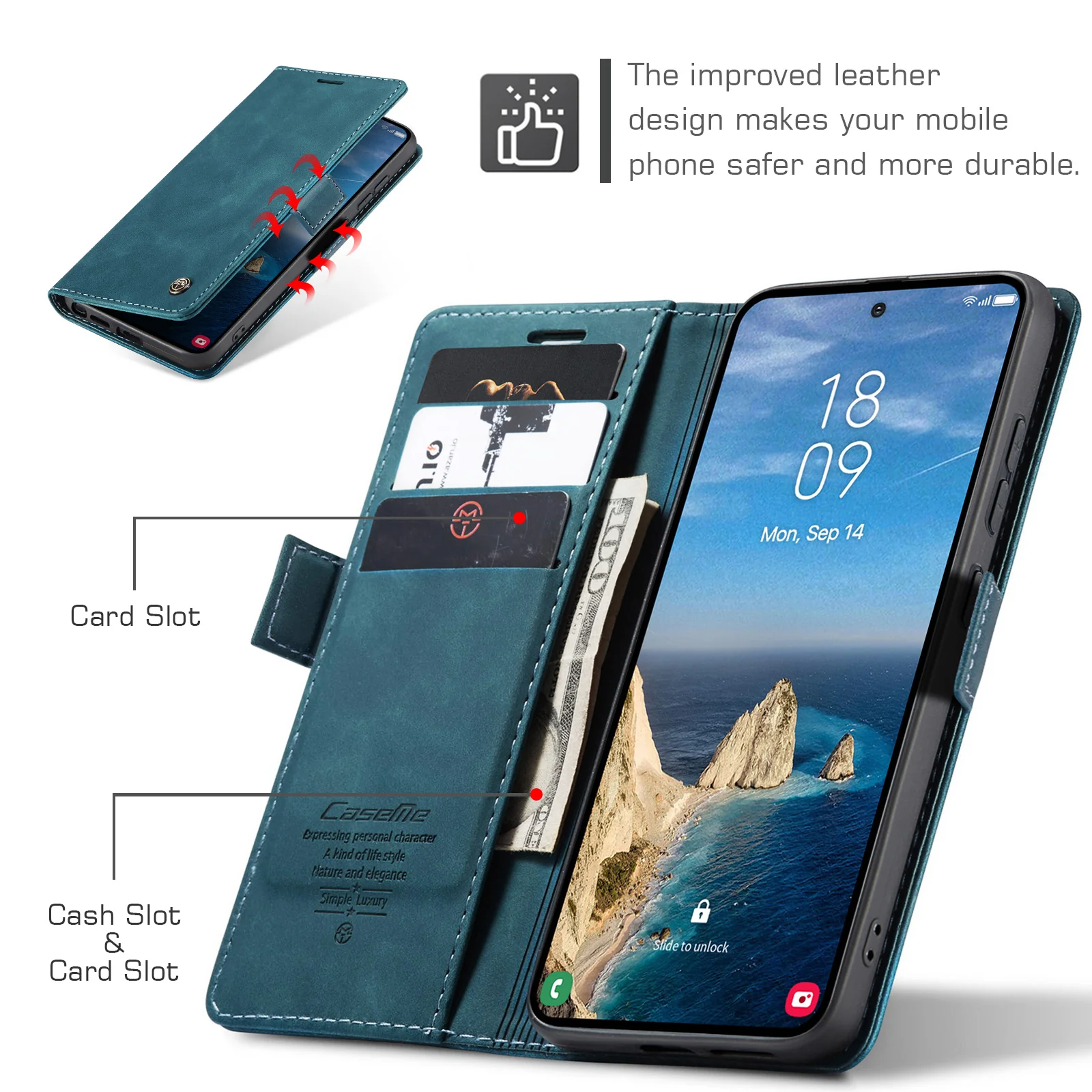 [With Card Slot] Samsung Galaxy S26/Plus/Ultra - PU Leather Flip Wallet Series Shockproof Phone Case - Image 7