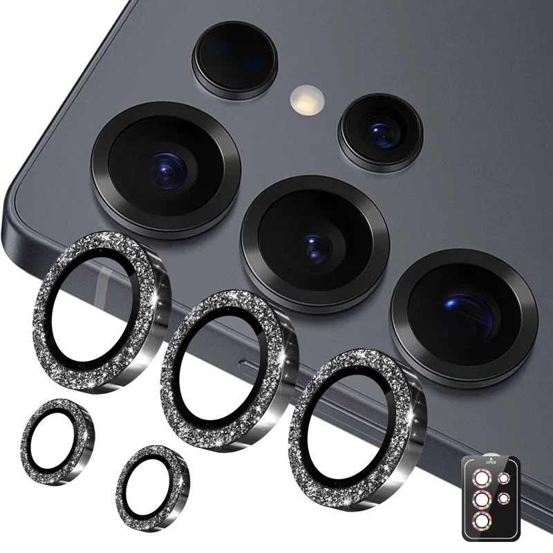 Samsung Galaxy S26/Plus/Ultra - Diamond-inlaid Metal Rear Camera Protector Film