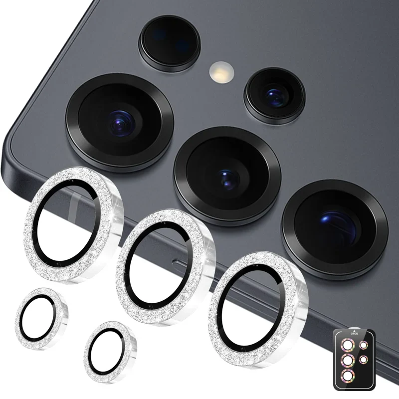 Samsung Galaxy S26/Plus/Ultra - Diamond-inlaid Metal Rear Camera Protector Film - Image 2