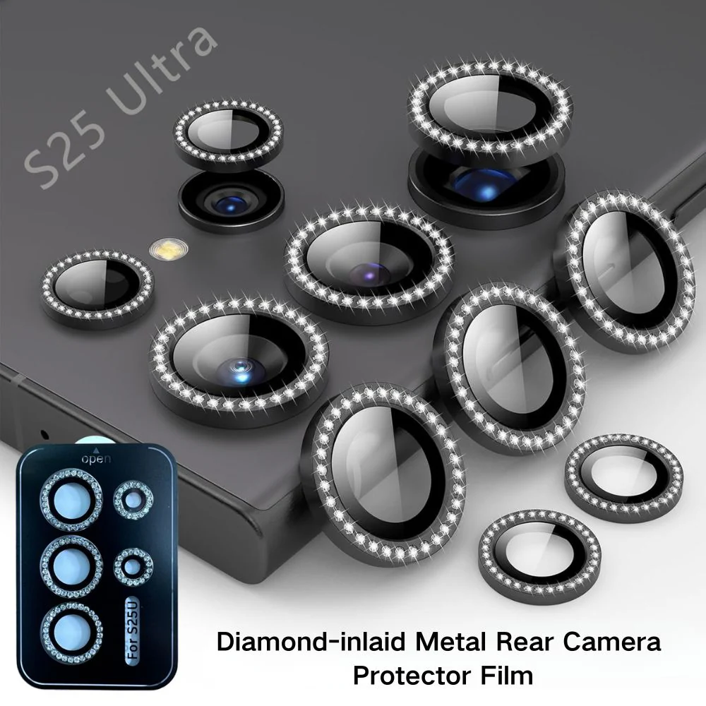 Samsung Galaxy S4/Plus/Ultra - Diamond-inlaid Metal Rear Camera Protector Film - Image 9