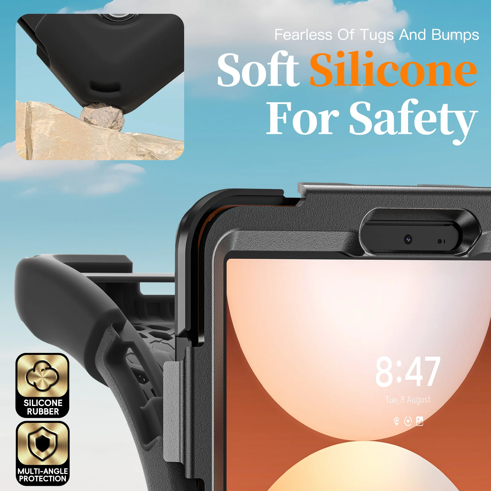 Samsung Galaxy Tab A11  (2025) 8.7" - Heavy Duty 360 Degree Rotate Stand Hand Strap Case With Shoulder Strap - Image 15
