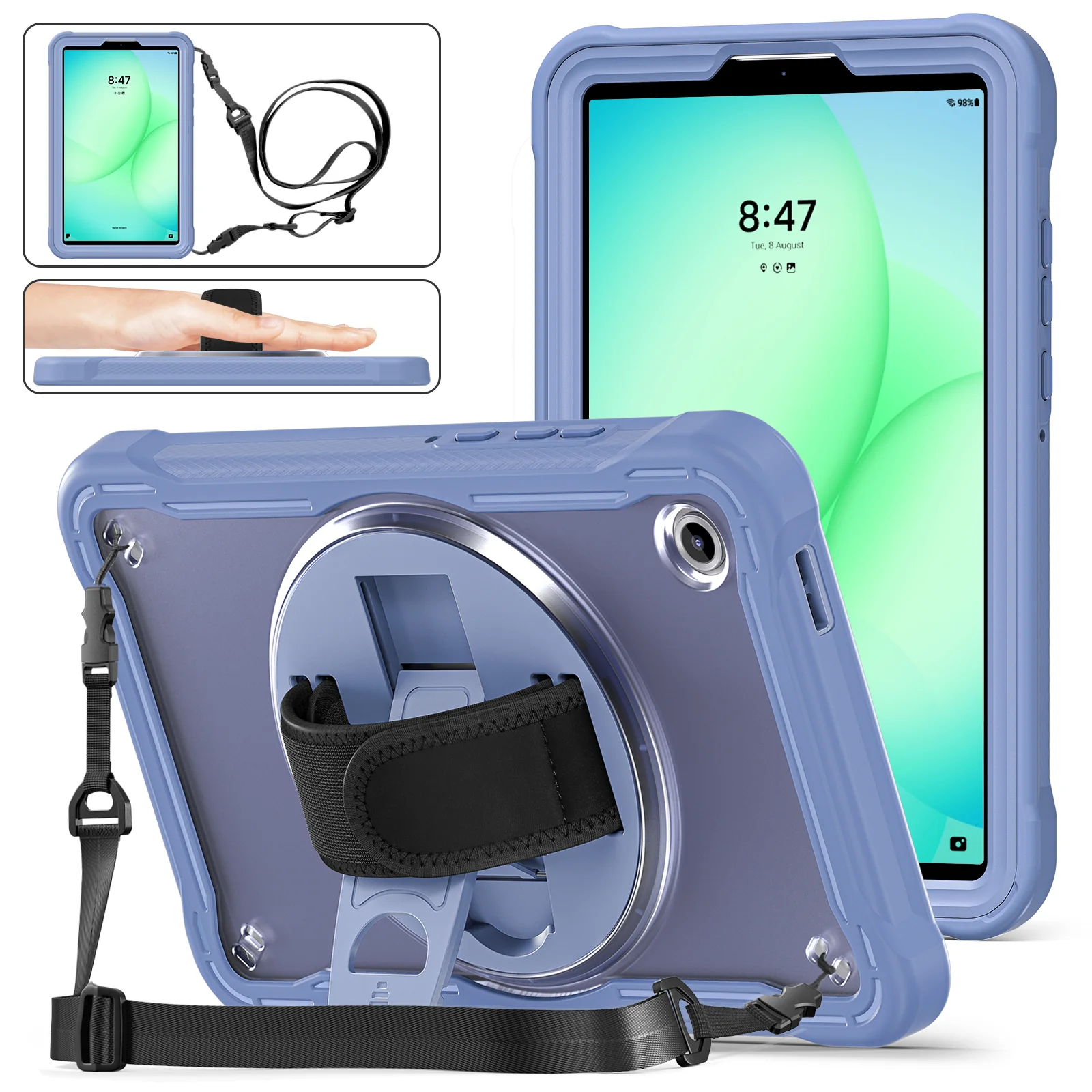 [Built-in Stand] Samsung Galaxy Tab A11 Plus 11" (2025) 360° Rotatable EVA Protection with Hand Strap - Image 2