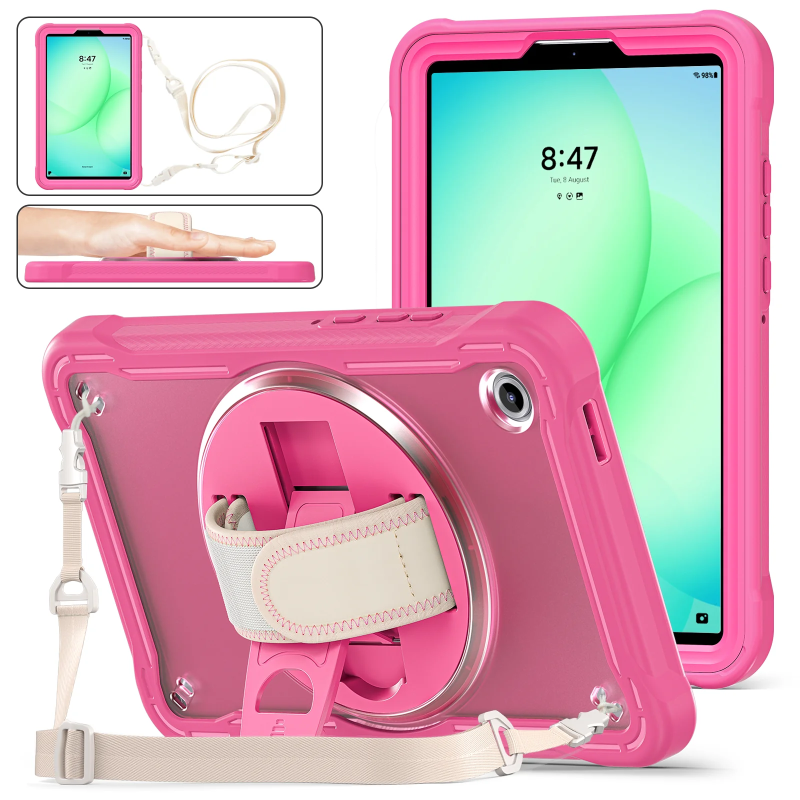 [Built-in Stand] Samsung Galaxy Tab A11 Plus 11" (2025) 360° Rotatable EVA Protection with Hand Strap - Image 4