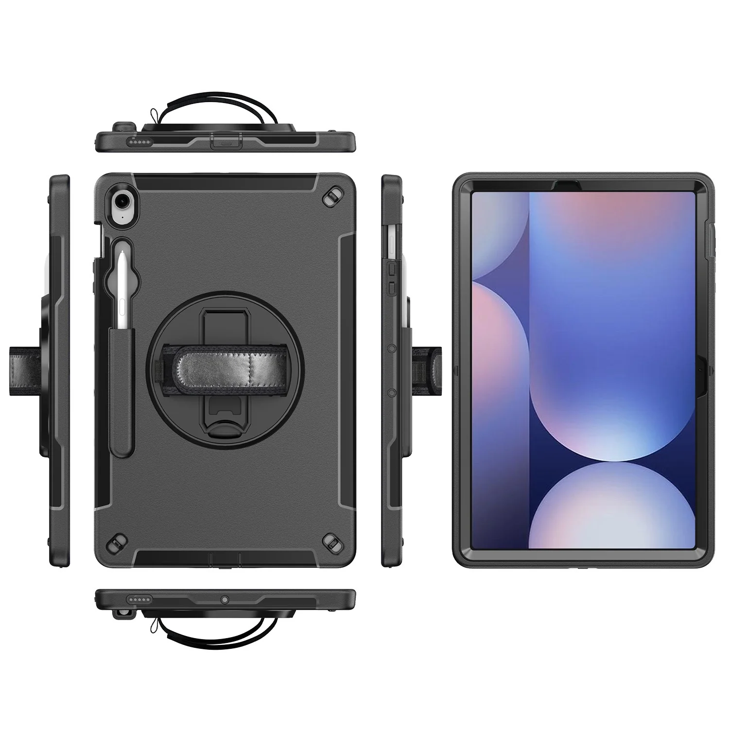 Samsung Galaxy Tab S10 FE Plus (2025) 13.1" - 360° Rotatable Heavy Duty Protective Case With Strap