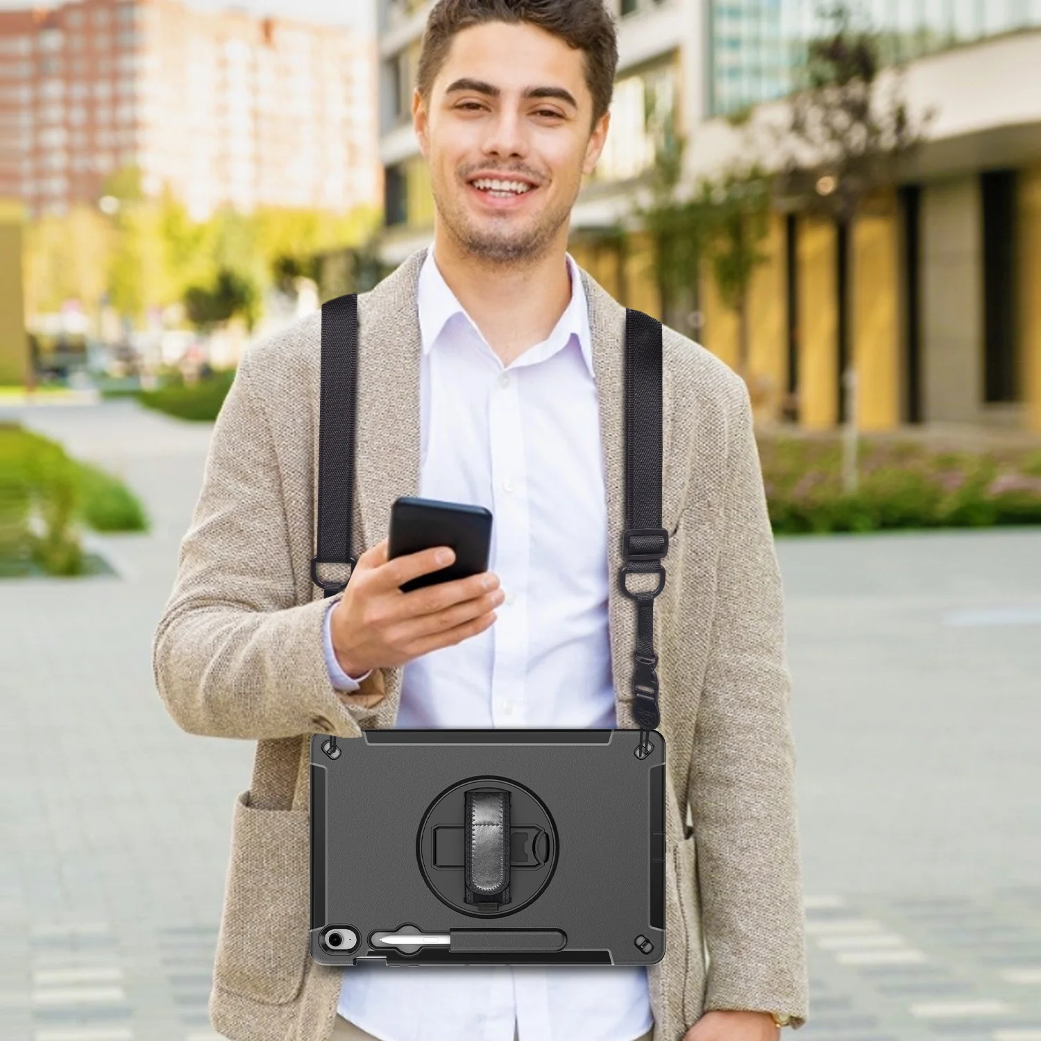 Samsung Galaxy Tab S10 FE Plus (2025) 13.1" - 360° Rotatable Heavy Duty Protective Case With Strap - Image 12