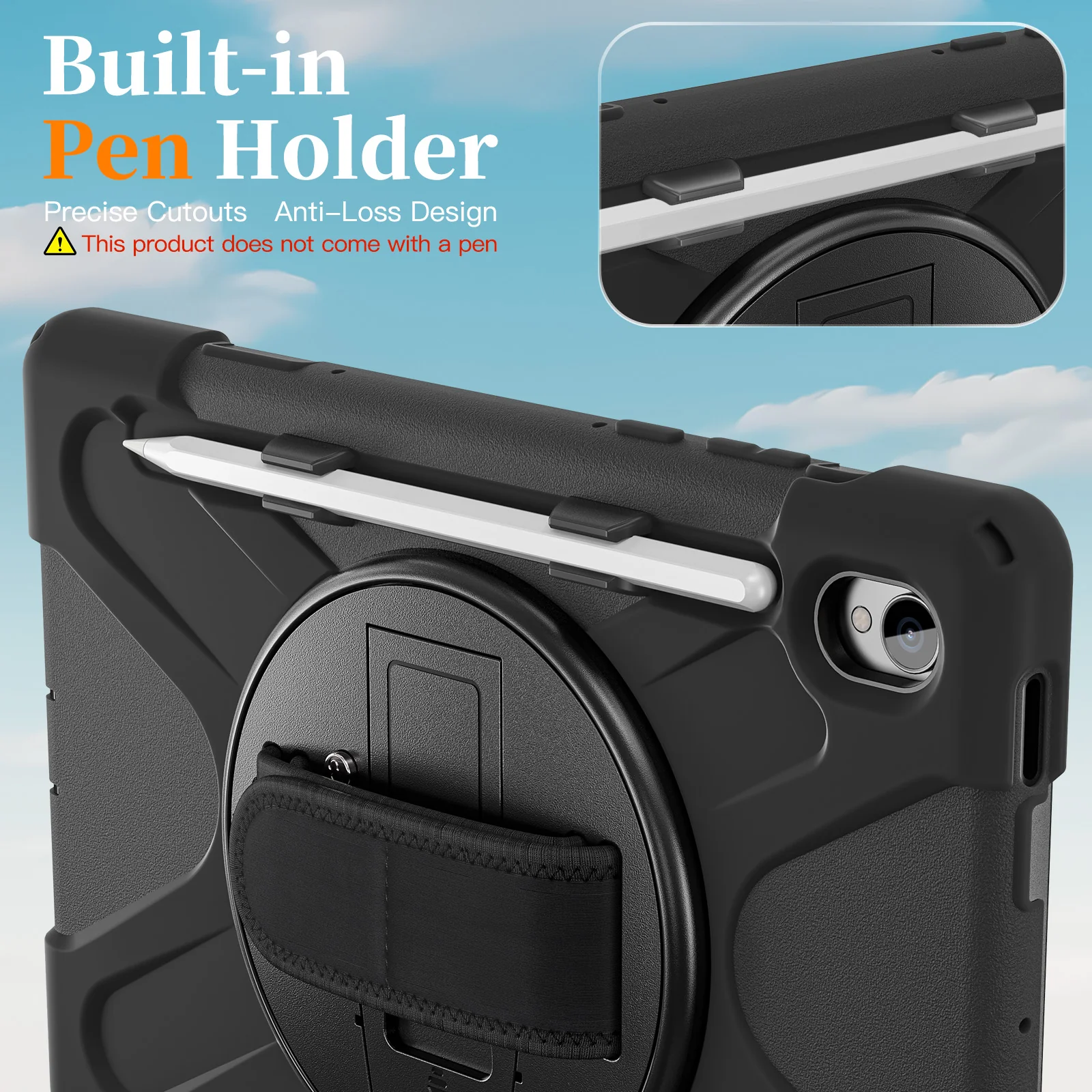 Samsung Galaxy Tab S11 (2025) 11" - Heavy Duty 360 Degree Rotate Stand Hand Strap Case With Shoulder Strap - Image 15