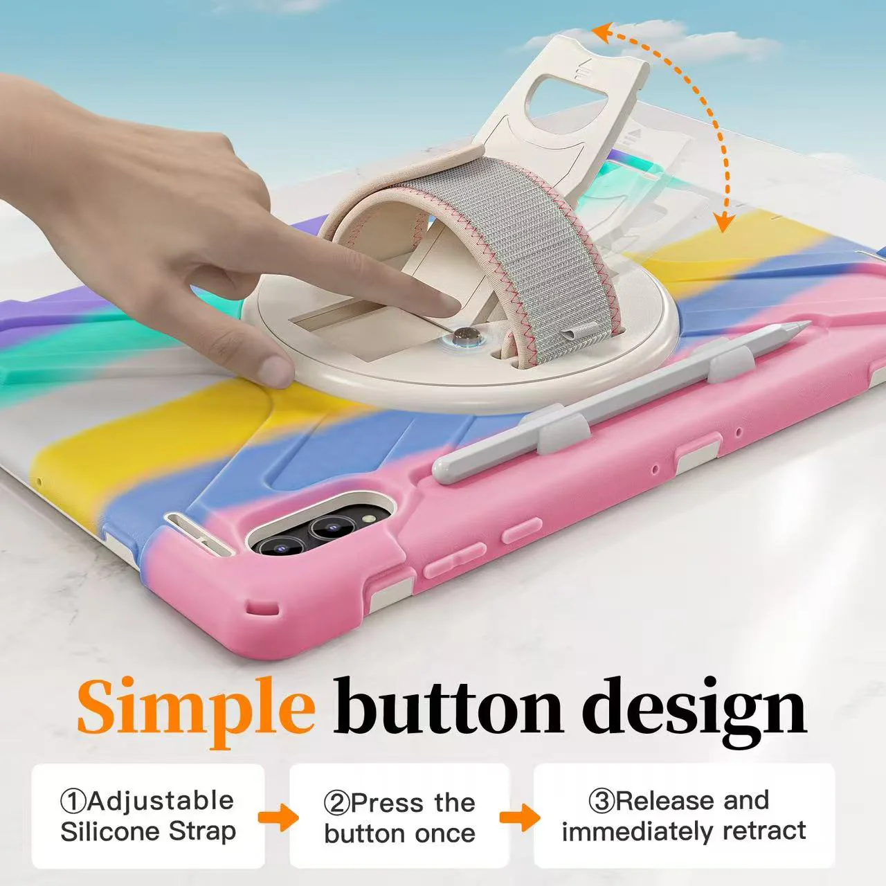 Samsung Galaxy Tab S11 Ultra (2025) 14.6" - Heavy Duty 360 Degree Rotate Stand Hand Strap Case With Shoulder Strap - Image 9
