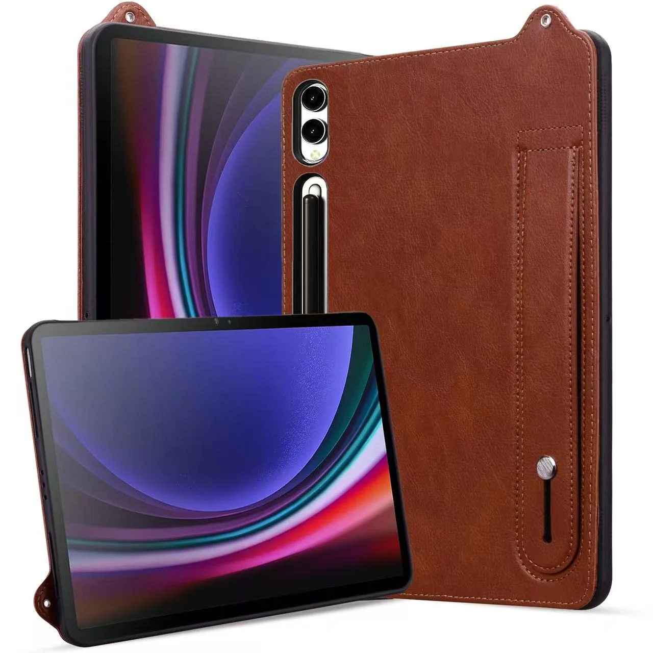 Samsung Galaxy Tab S11 Ultra (2025) 14.6" - Shockproof Stand Hand Strap Tablet Case Leather TPU Case