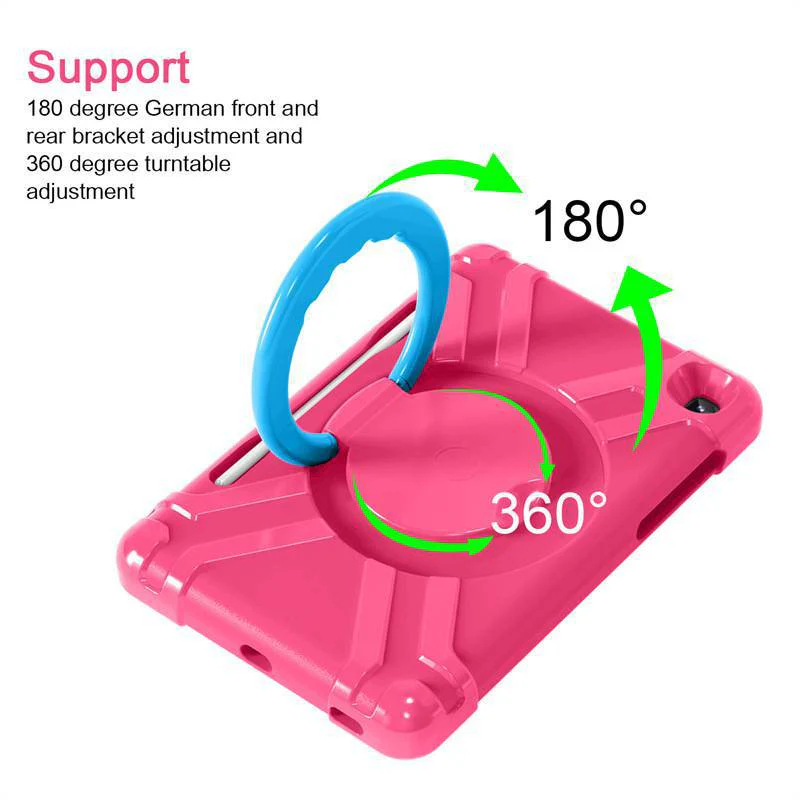 Samsung Galaxy Tab S6 Lite 10.4" 2024 (P620/P625) - Heavy Duty Silicone Shockproof Handle Magic Ring 360 Rotating Stand Holder - Image 10