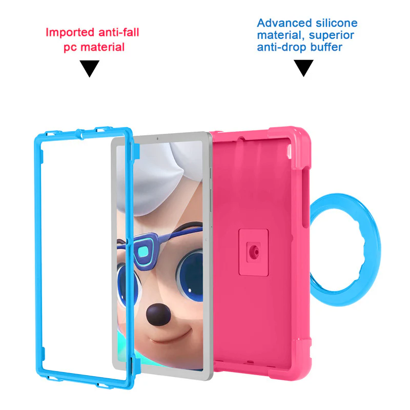Samsung Galaxy Tab S6 Lite 10.4" 2024 (P620/P625) - Heavy Duty Silicone Shockproof Handle Magic Ring 360 Rotating Stand Holder - Image 11