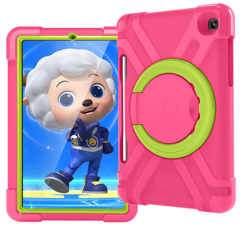 Samsung Galaxy Tab S6 Lite 10.4" 2024 (P620/P625) - Heavy Duty Silicone Shockproof Handle Magic Ring 360 Rotating Stand Holder - Image 14