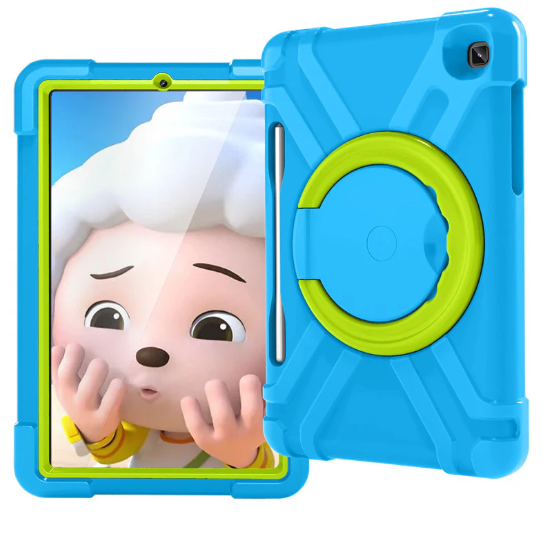 Samsung Galaxy Tab S6 Lite 10.4" 2024 (P620/P625) - Heavy Duty Silicone Shockproof Handle Magic Ring 360 Rotating Stand Holder - Image 15