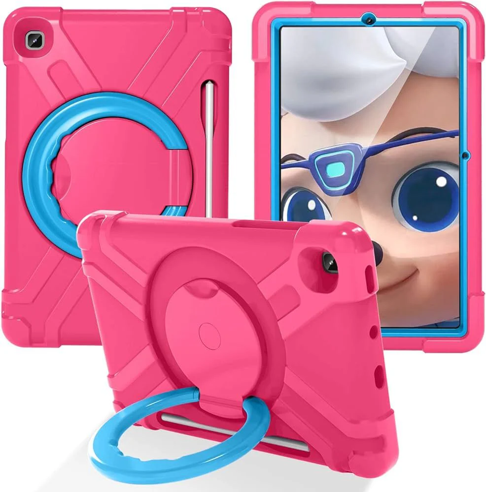 Samsung Galaxy Tab S6 Lite 10.4" 2024 (P620/P625) - Heavy Duty Silicone Shockproof Handle Magic Ring 360 Rotating Stand Holder - Image 3