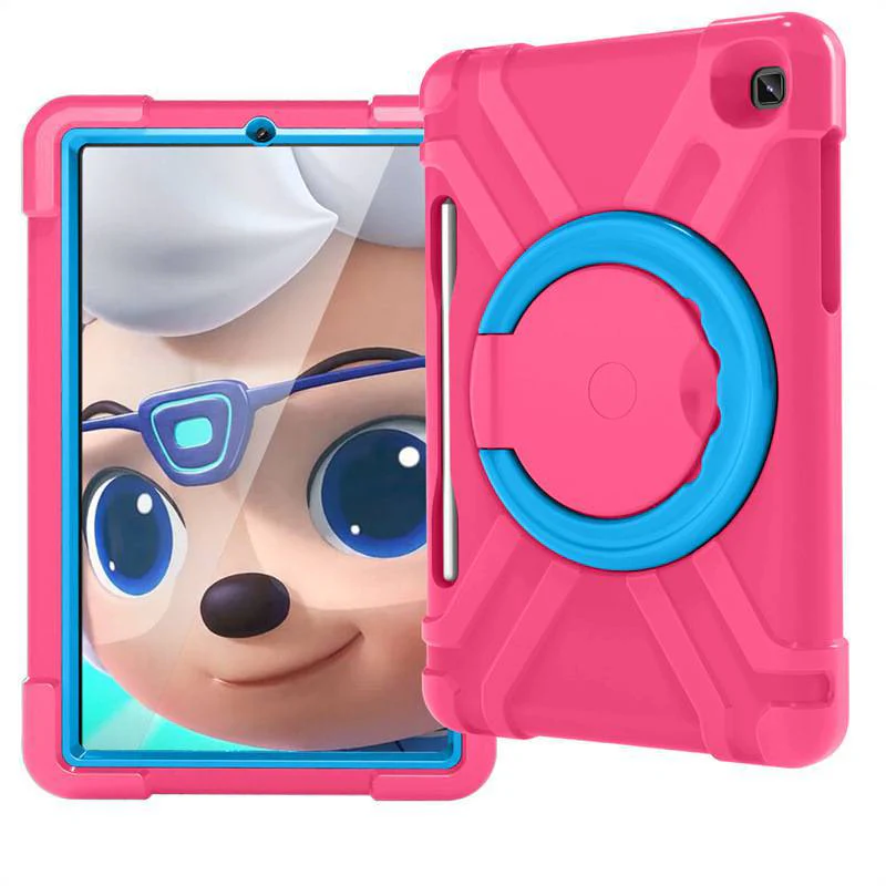 Samsung Galaxy Tab S6 Lite 10.4" 2024 (P620/P625) - Heavy Duty Silicone Shockproof Handle Magic Ring 360 Rotating Stand Holder - Image 8