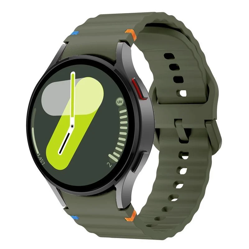 Samsung Galaxy Watch 6 & Classic - Wavy Pattern Colored Silicone Breathable Watch Band