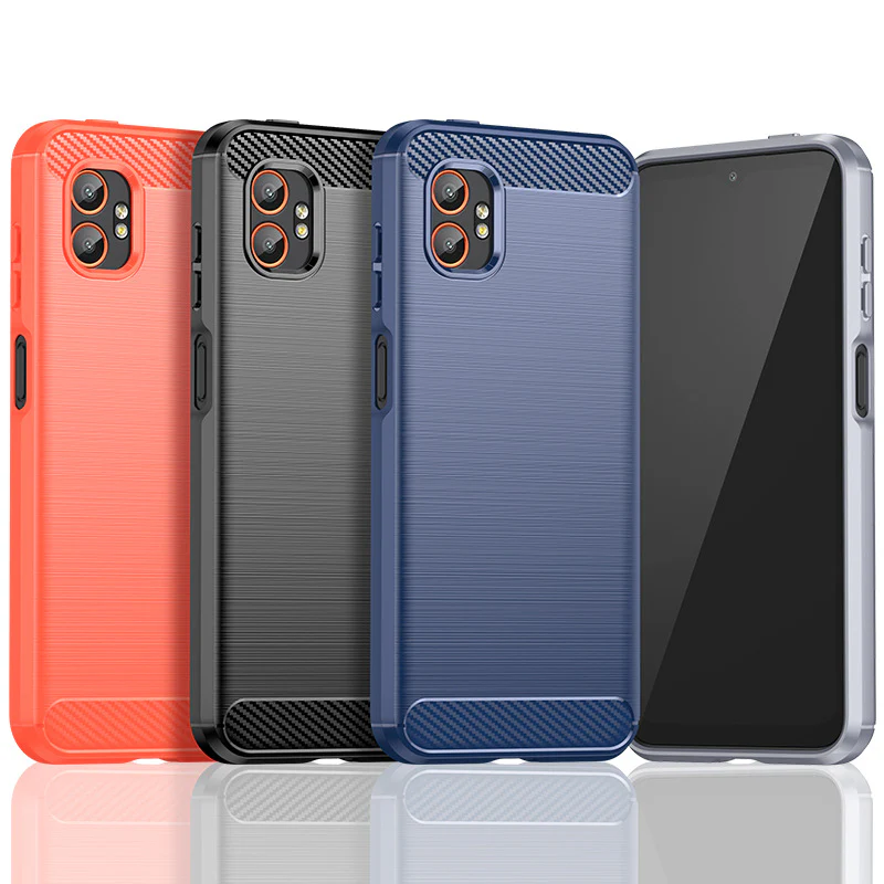 Samsung Galaxy XCover 7 Pro (SM-G766) - Brushed Carbon Fiber TPU Heavy Duty Series Case - Image 2